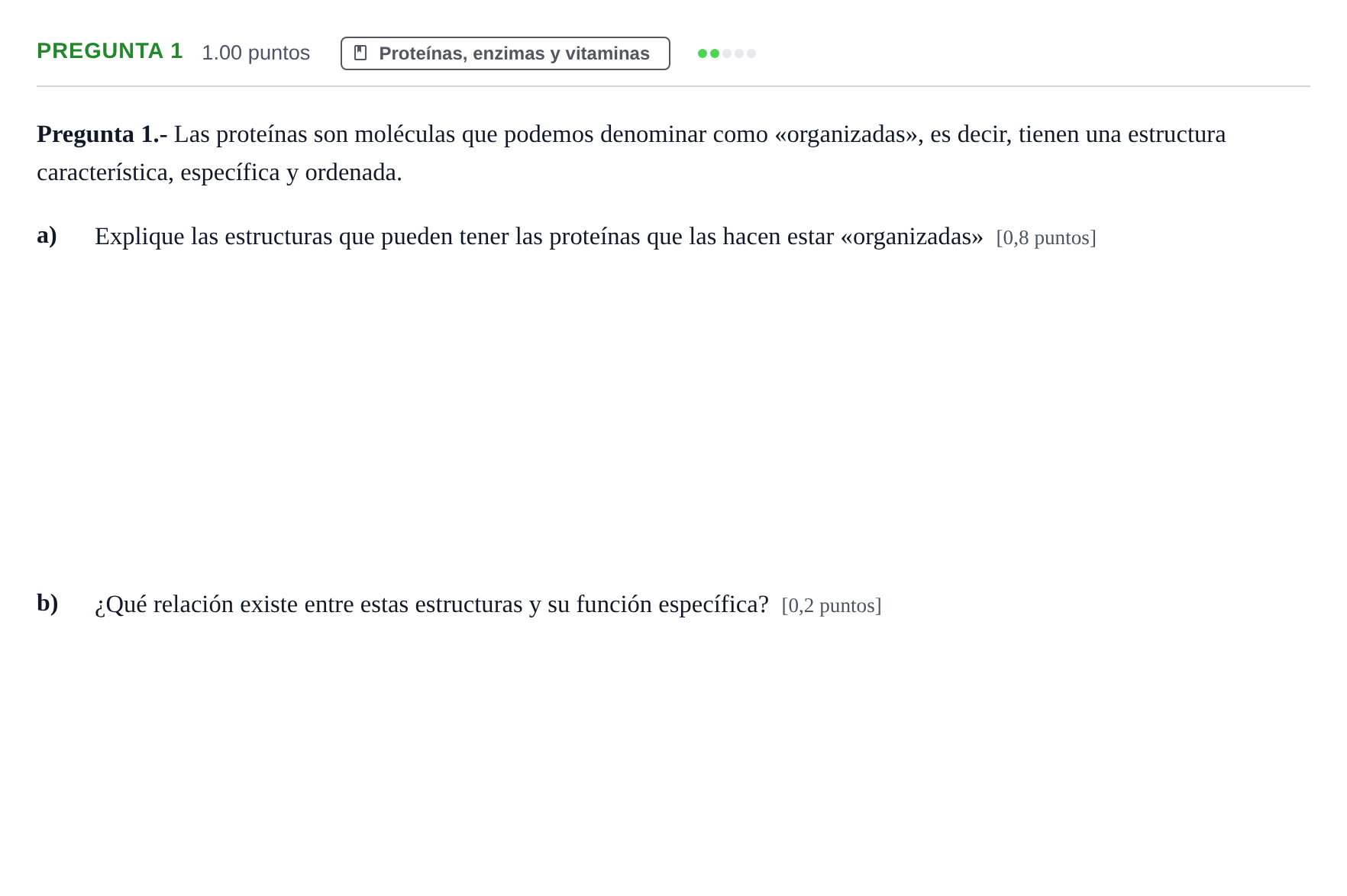 Enunciado: Pregunta 1 · Biología PAU La Rioja Extraordinaria 2025