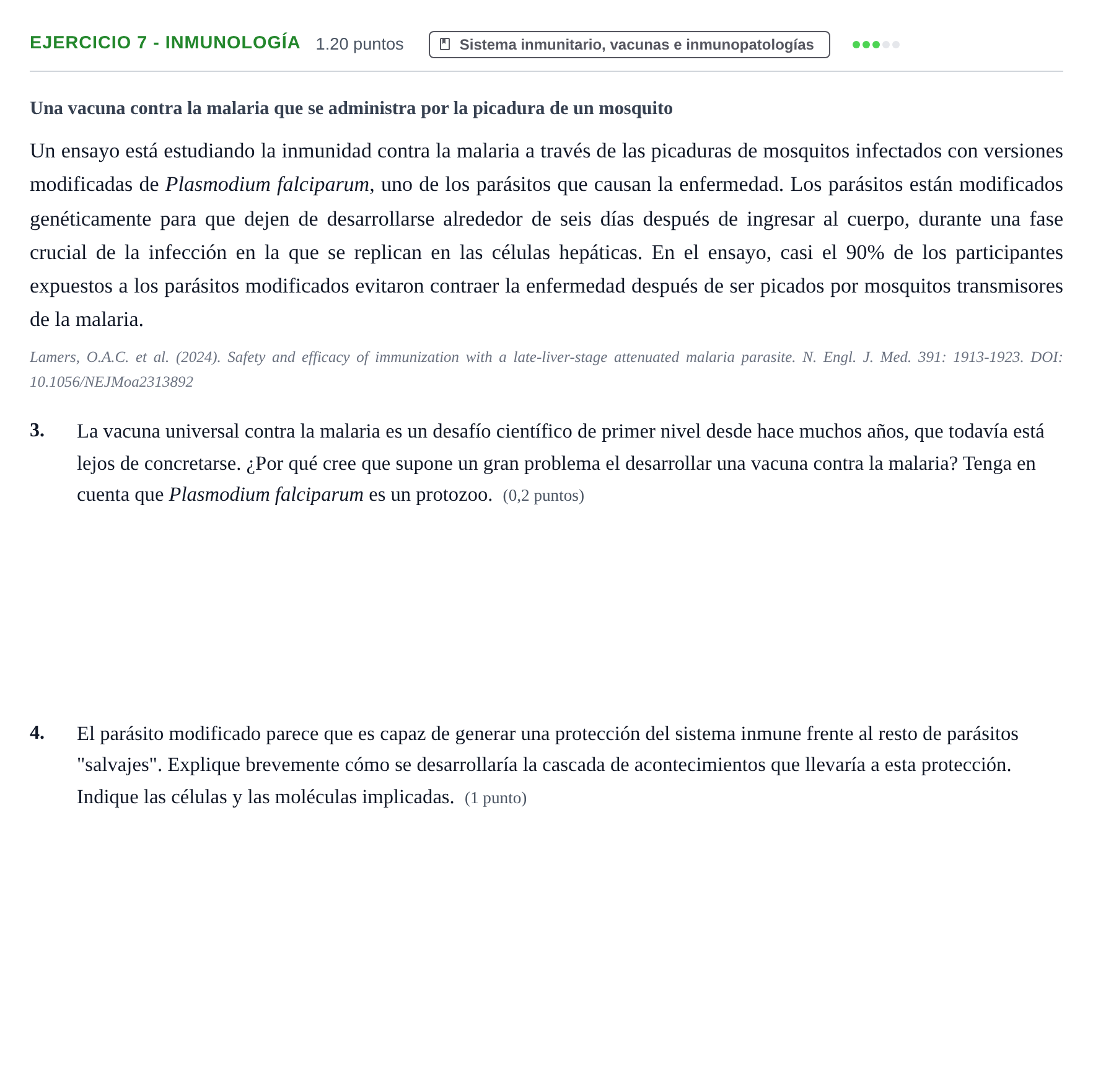 Enunciado: Ejercicio 7 - Inmunología · Biología PAU La Rioja Extraordinaria 2025