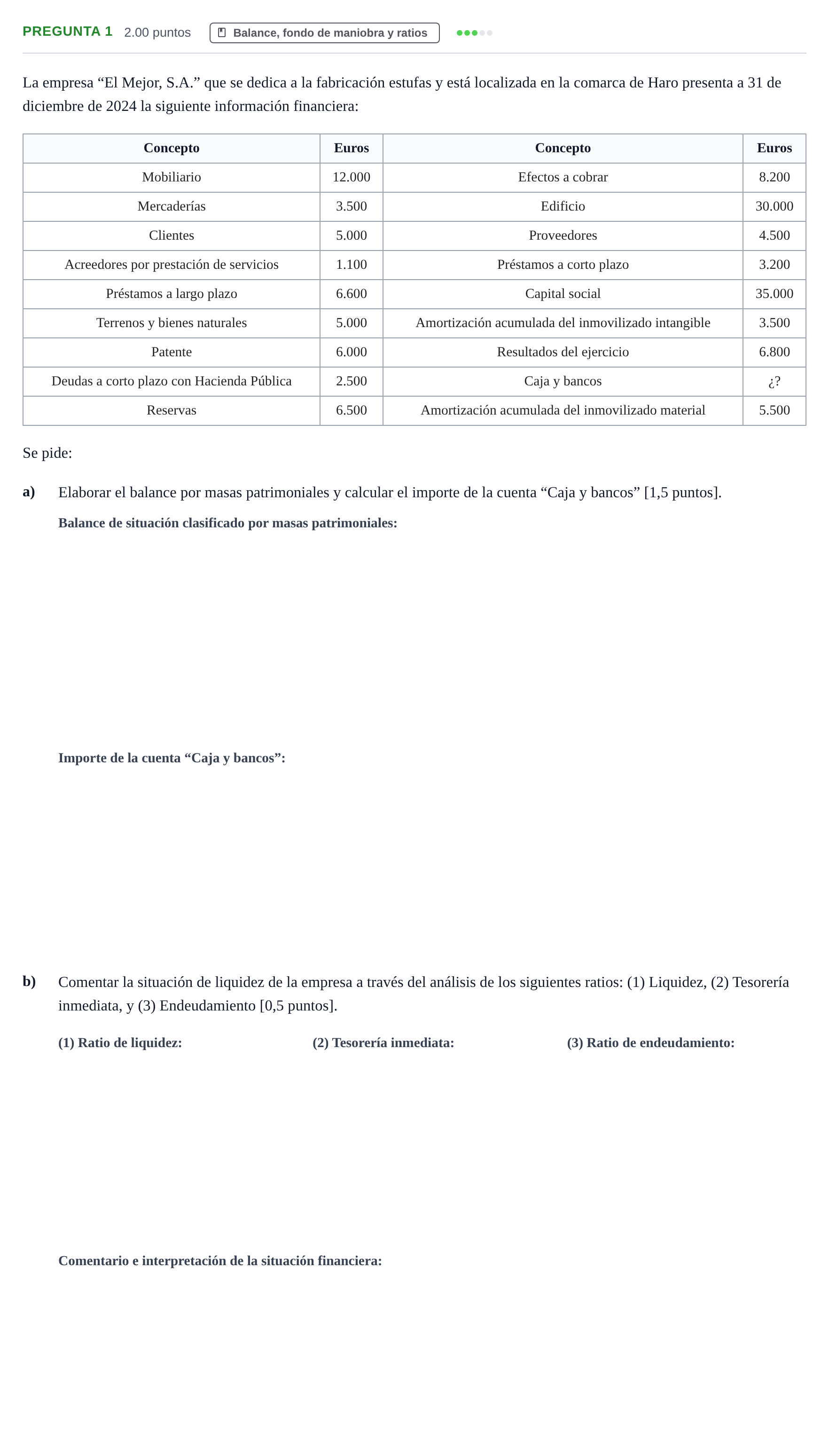 Enunciado: Pregunta 1 · Empresa y Diseño de Modelos de Negocio PAU La Rioja Ordinaria 2025