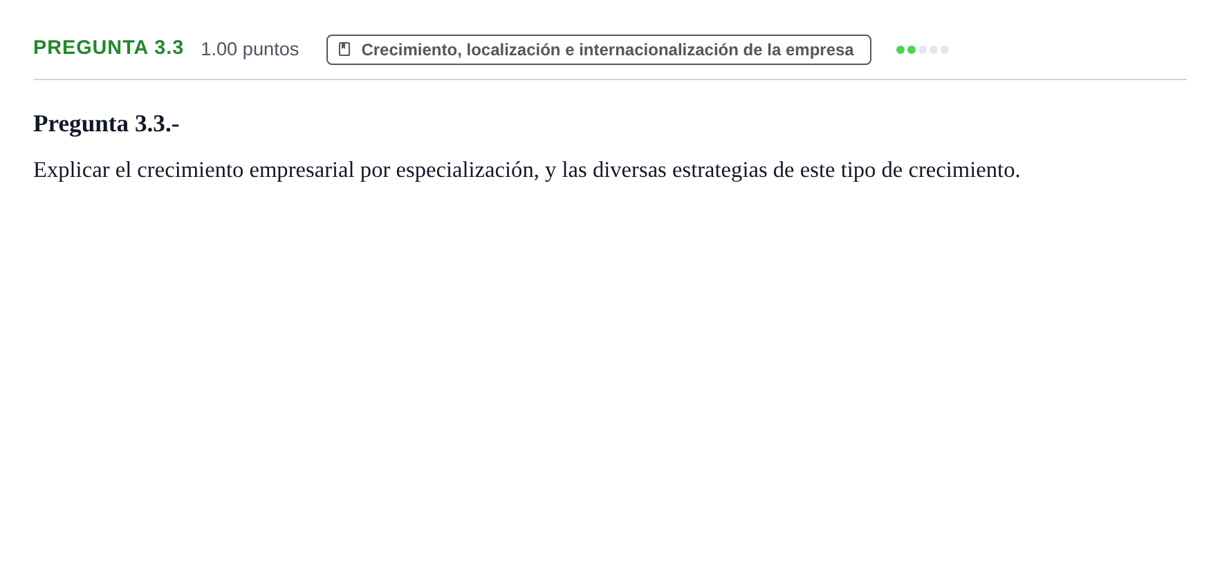 Enunciado: Pregunta 3.3 · Empresa y Diseño de Modelos de Negocio PAU La Rioja Ordinaria 2025