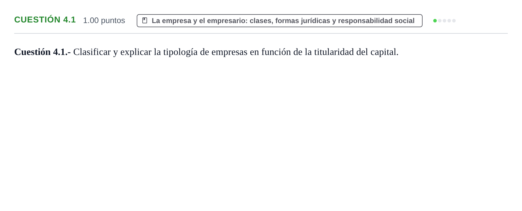 Enunciado: Cuestión 4.1 · Empresa y Diseño de Modelos de Negocio PAU La Rioja Ordinaria 2025