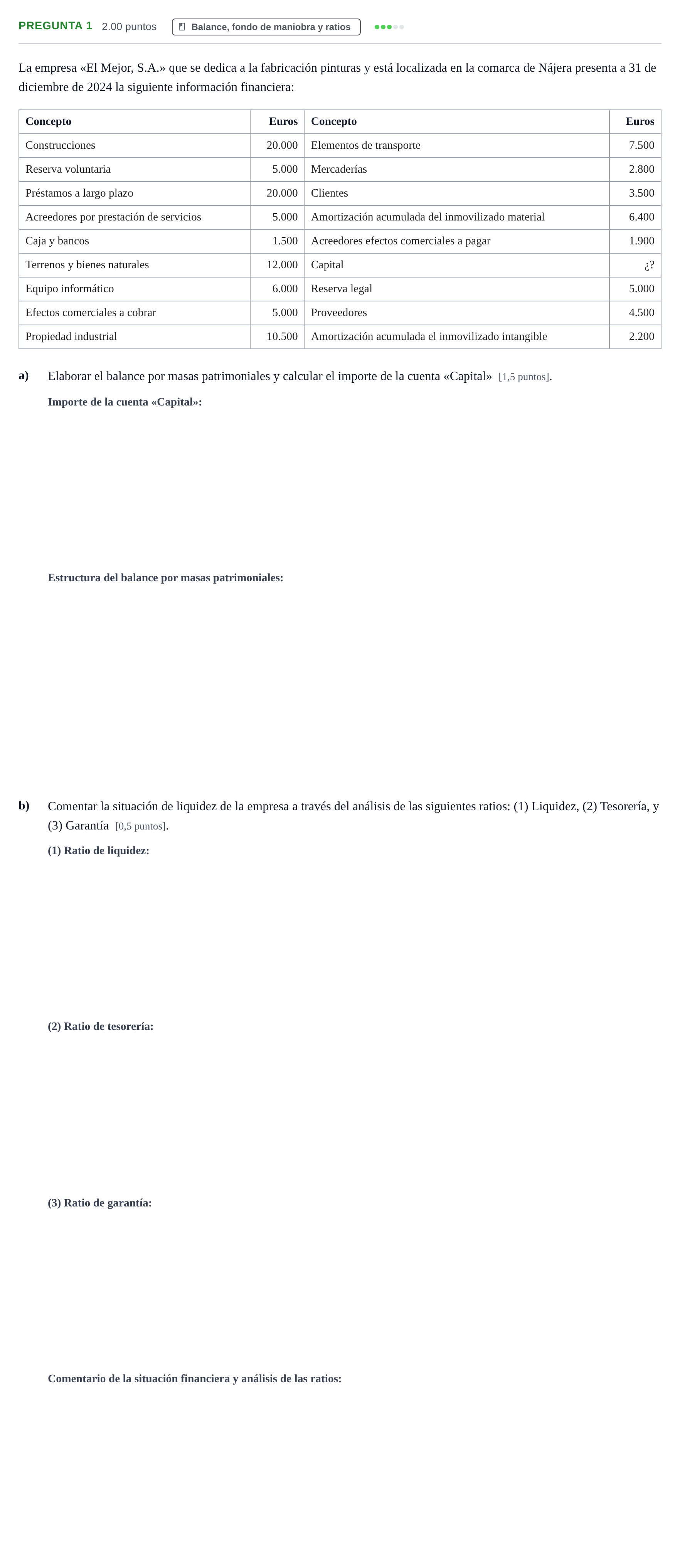 Enunciado: Pregunta 1 · Empresa y Diseño de Modelos de Negocio PAU La Rioja Extraordinaria 2025