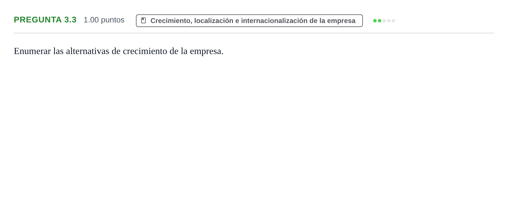 Enunciado: Pregunta 3.3 · Empresa y Diseño de Modelos de Negocio PAU La Rioja Extraordinaria 2025