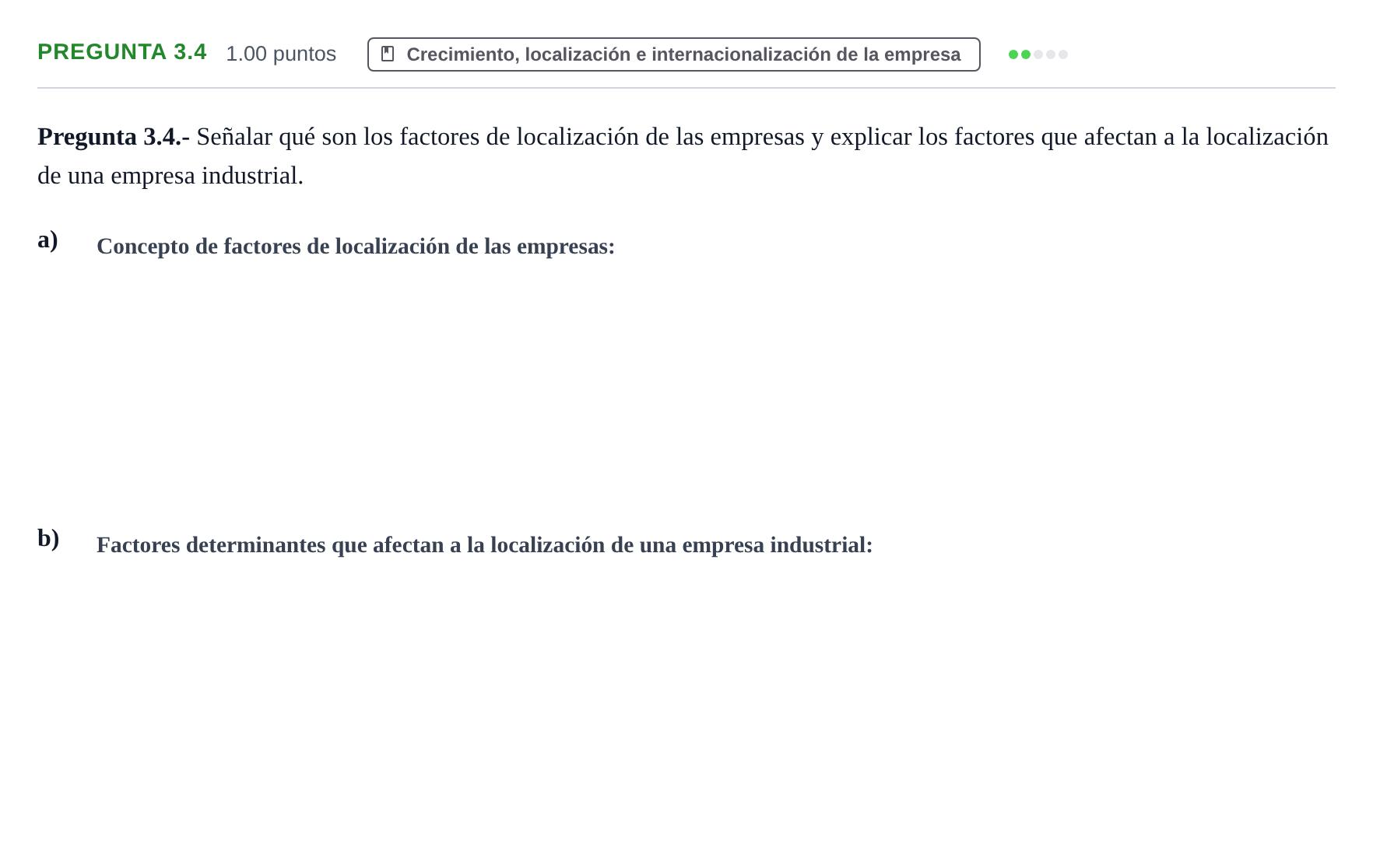 Enunciado: Pregunta 3.4 · Empresa y Diseño de Modelos de Negocio PAU La Rioja Extraordinaria 2025