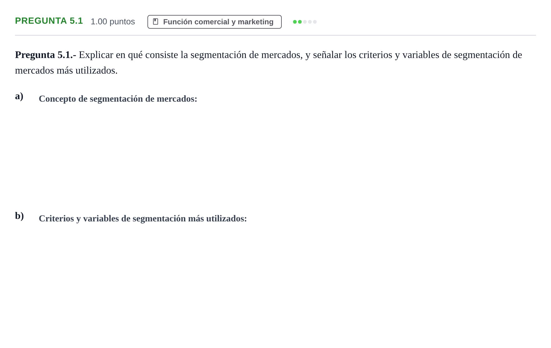 Enunciado: Pregunta 5.1 · Empresa y Diseño de Modelos de Negocio PAU La Rioja Extraordinaria 2025