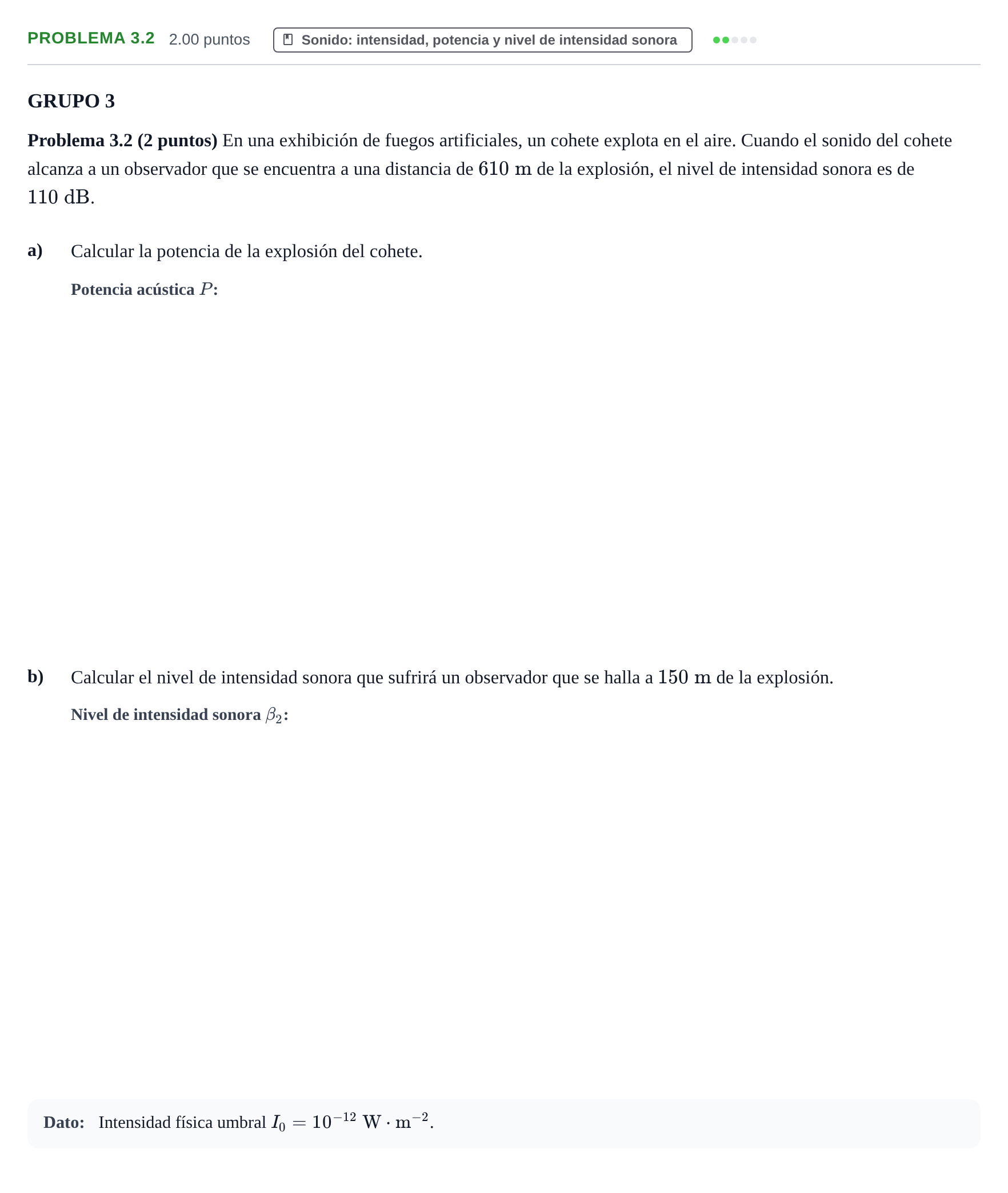 Enunciado: Problema 3.2 · Física PAU La Rioja Ordinaria 2025