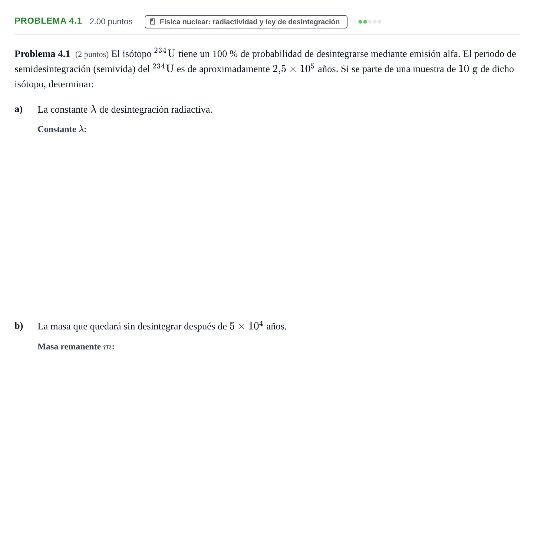 Enunciado: Problema 4.1 · Física PAU La Rioja Ordinaria 2025