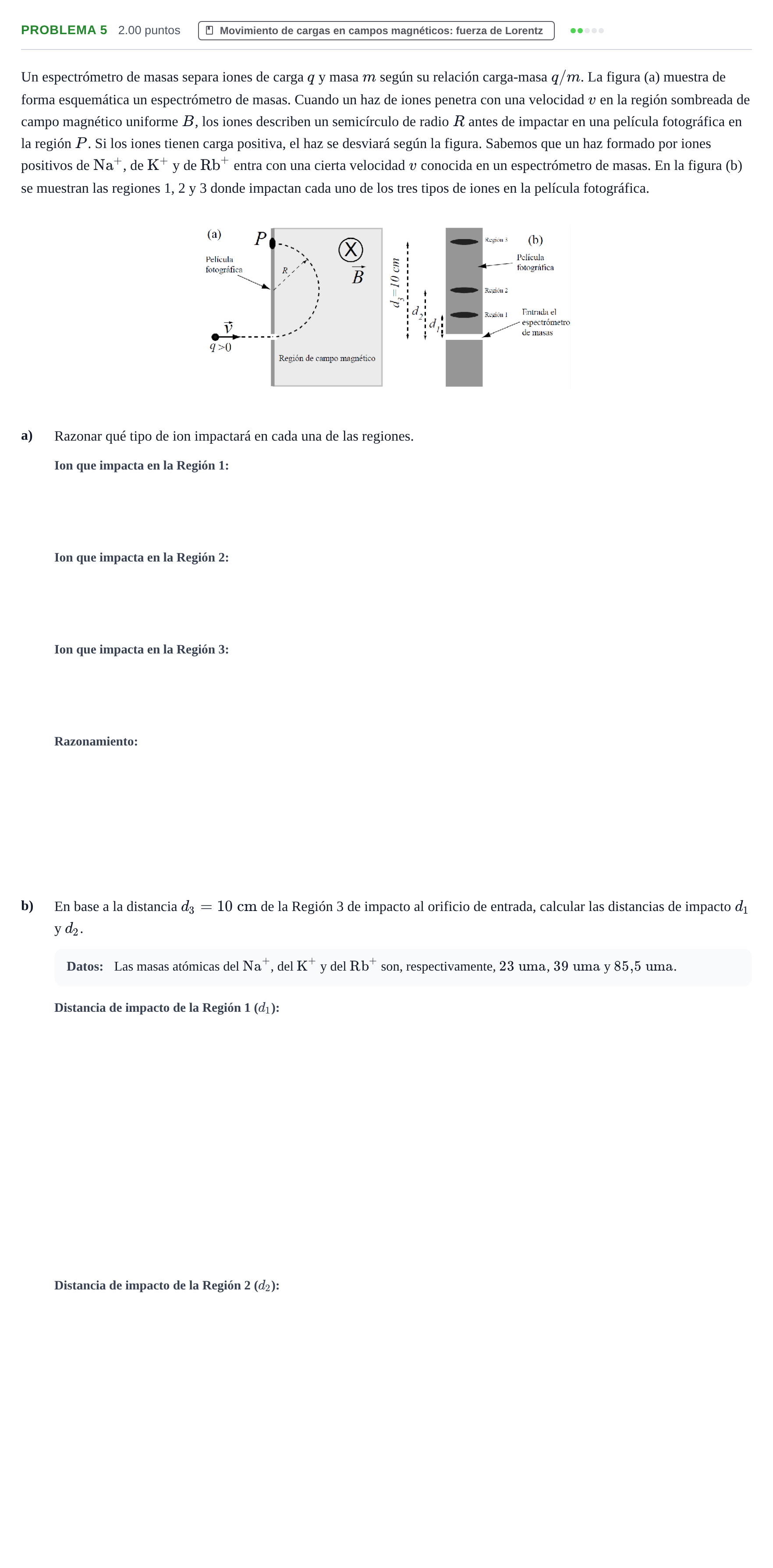 Enunciado: Problema 5 · Física PAU La Rioja Ordinaria 2025