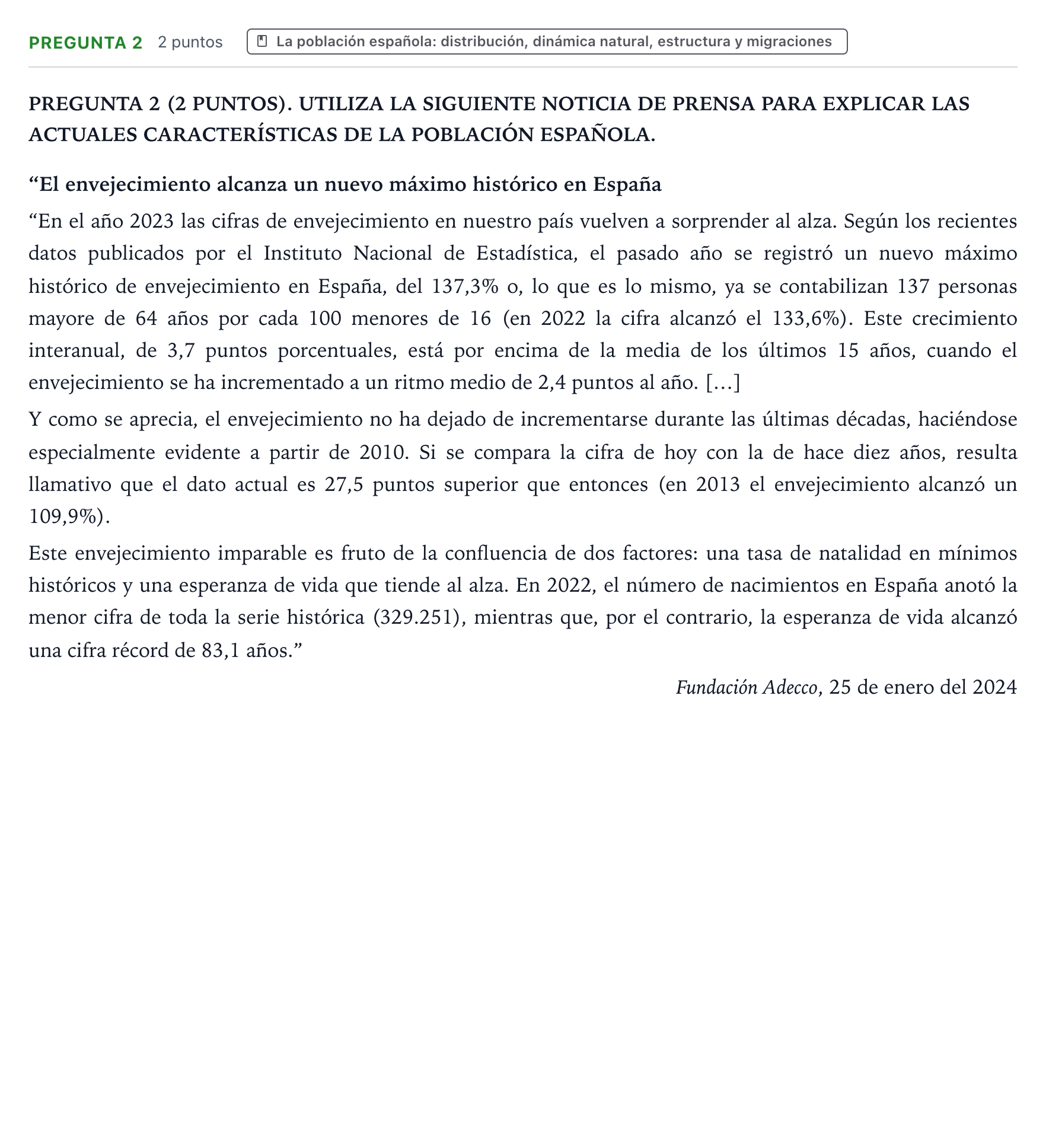 Enunciado: Pregunta 2 · Geografía PAU La Rioja Ordinaria 2025