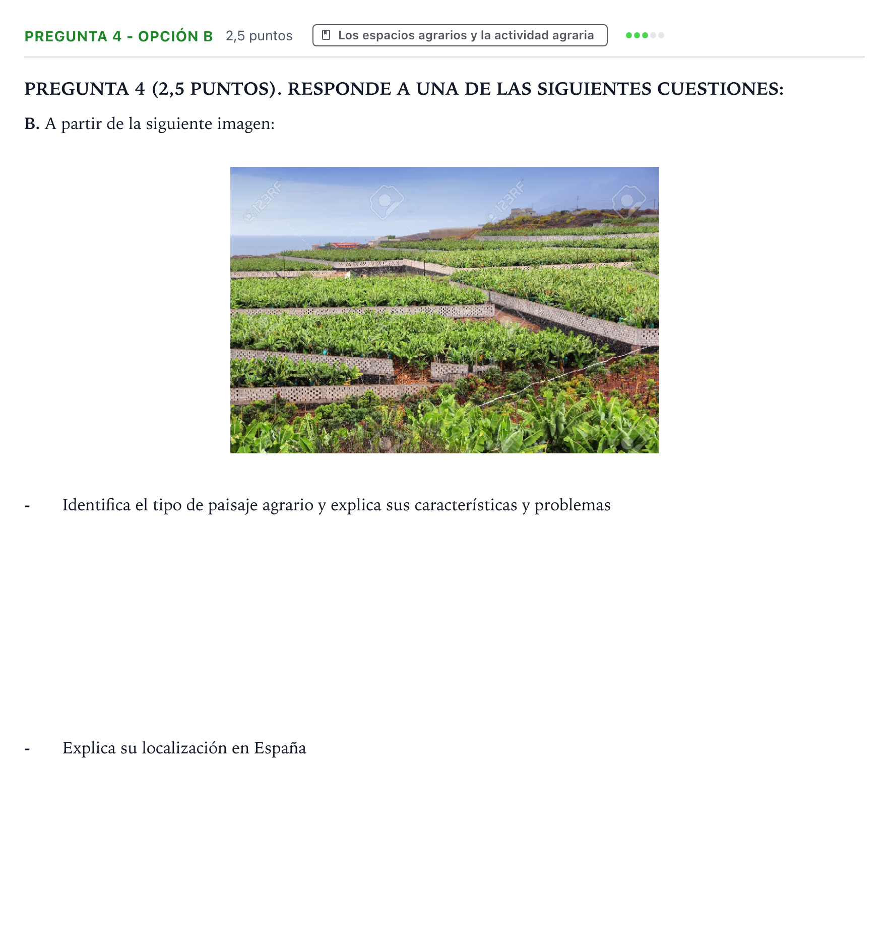 Enunciado: Pregunta 4 - Opción B · Geografía PAU La Rioja Ordinaria 2025