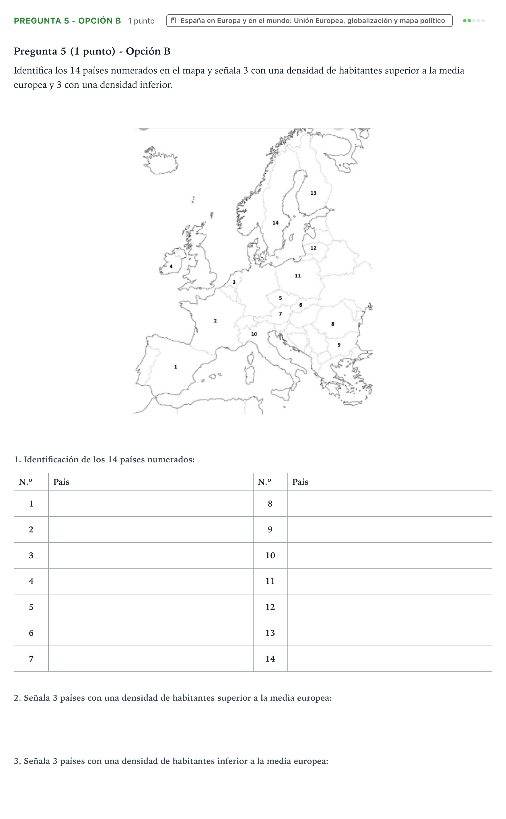 Enunciado: Pregunta 5 - Opción B · Geografía PAU La Rioja Ordinaria 2025