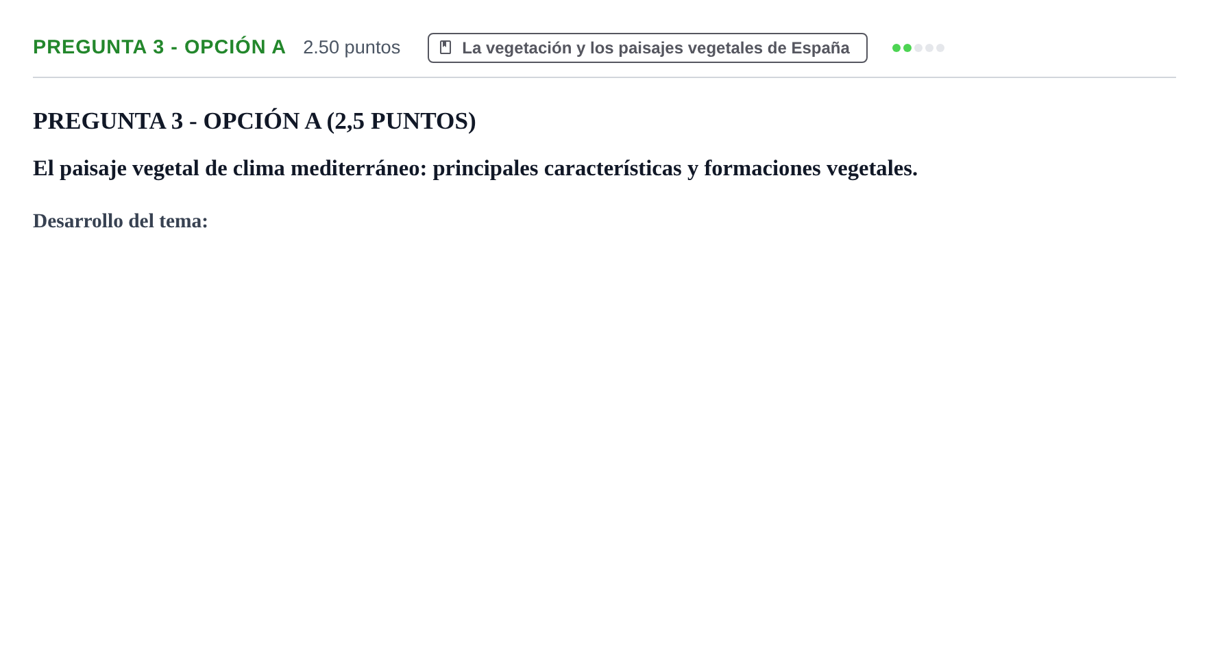 Enunciado: Pregunta 3 - Opción A · Geografía PAU La Rioja Extraordinaria 2025