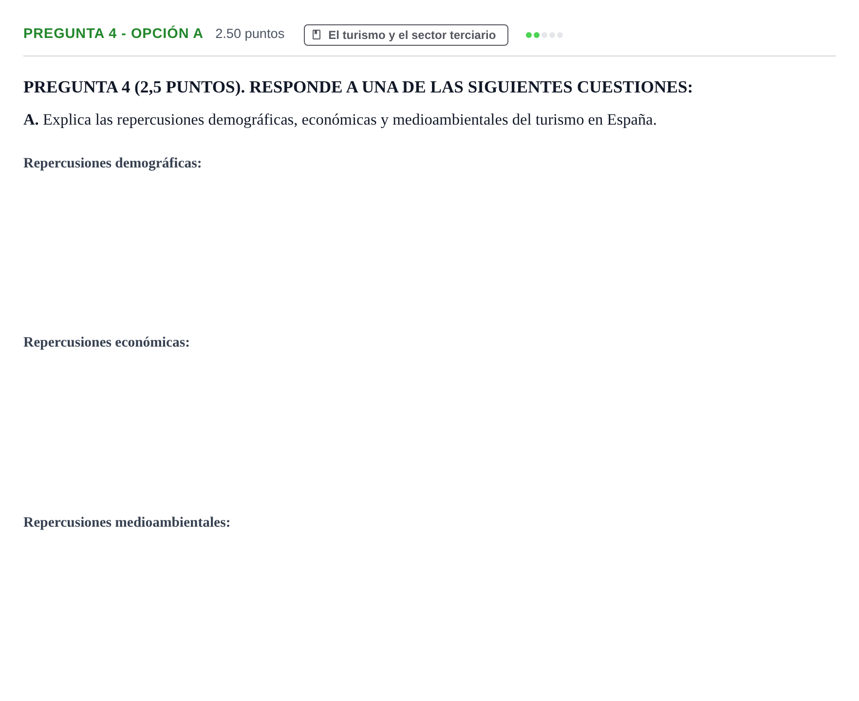 Enunciado: Pregunta 4 - Opción A · Geografía PAU La Rioja Extraordinaria 2025