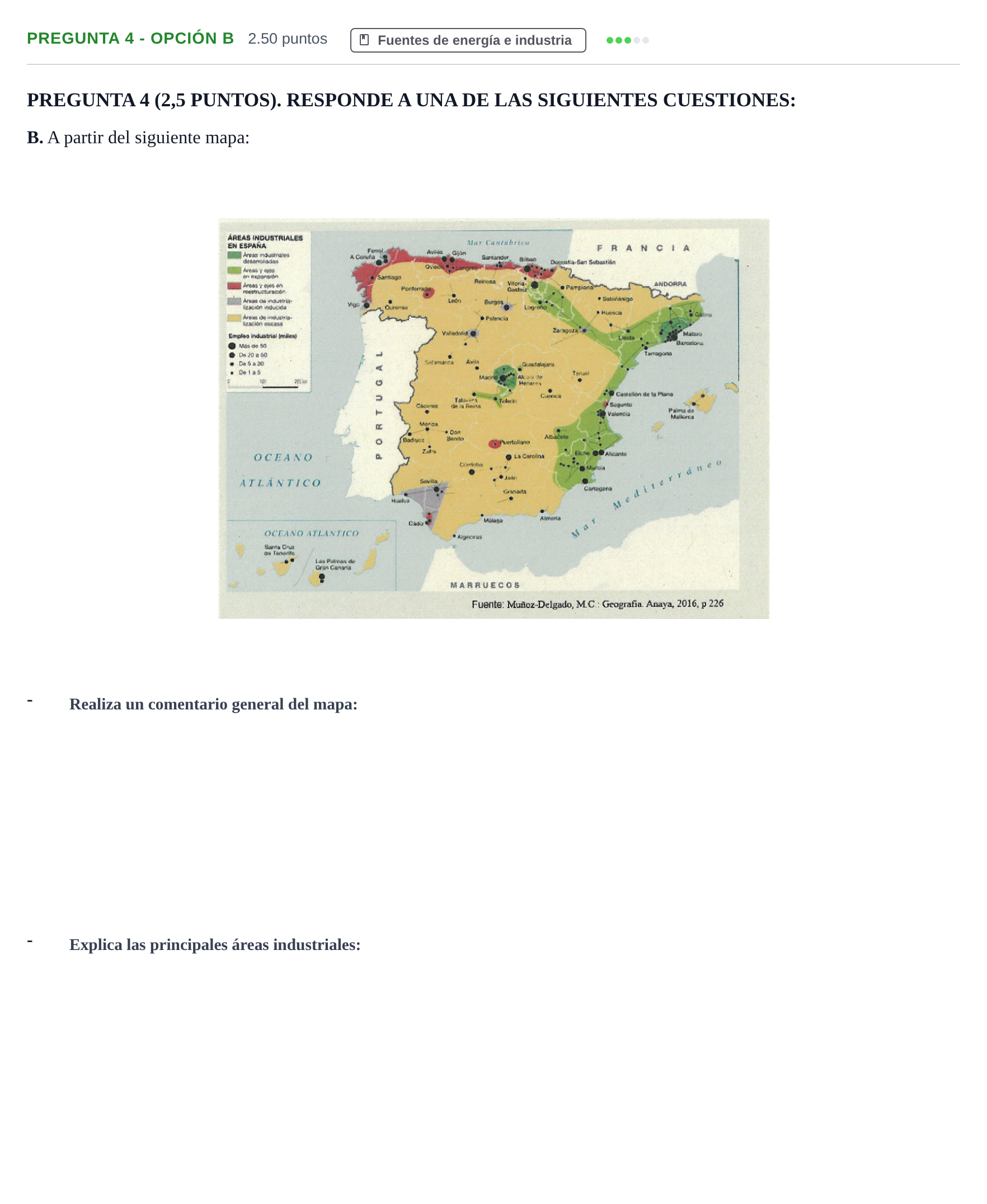 Enunciado: Pregunta 4 - Opción B · Geografía PAU La Rioja Extraordinaria 2025