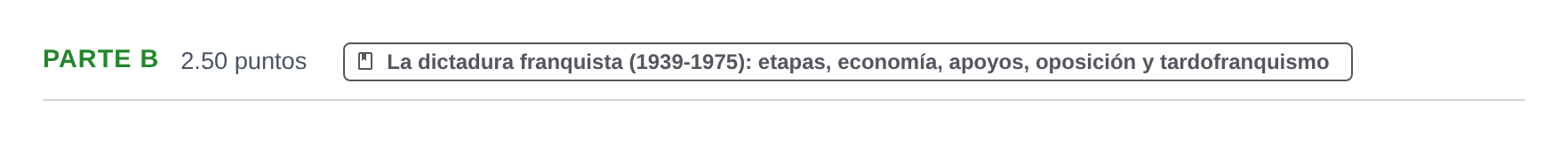 Enunciado: Ejercicio PARTE B · Historia de España PAU La Rioja Ordinaria 2025