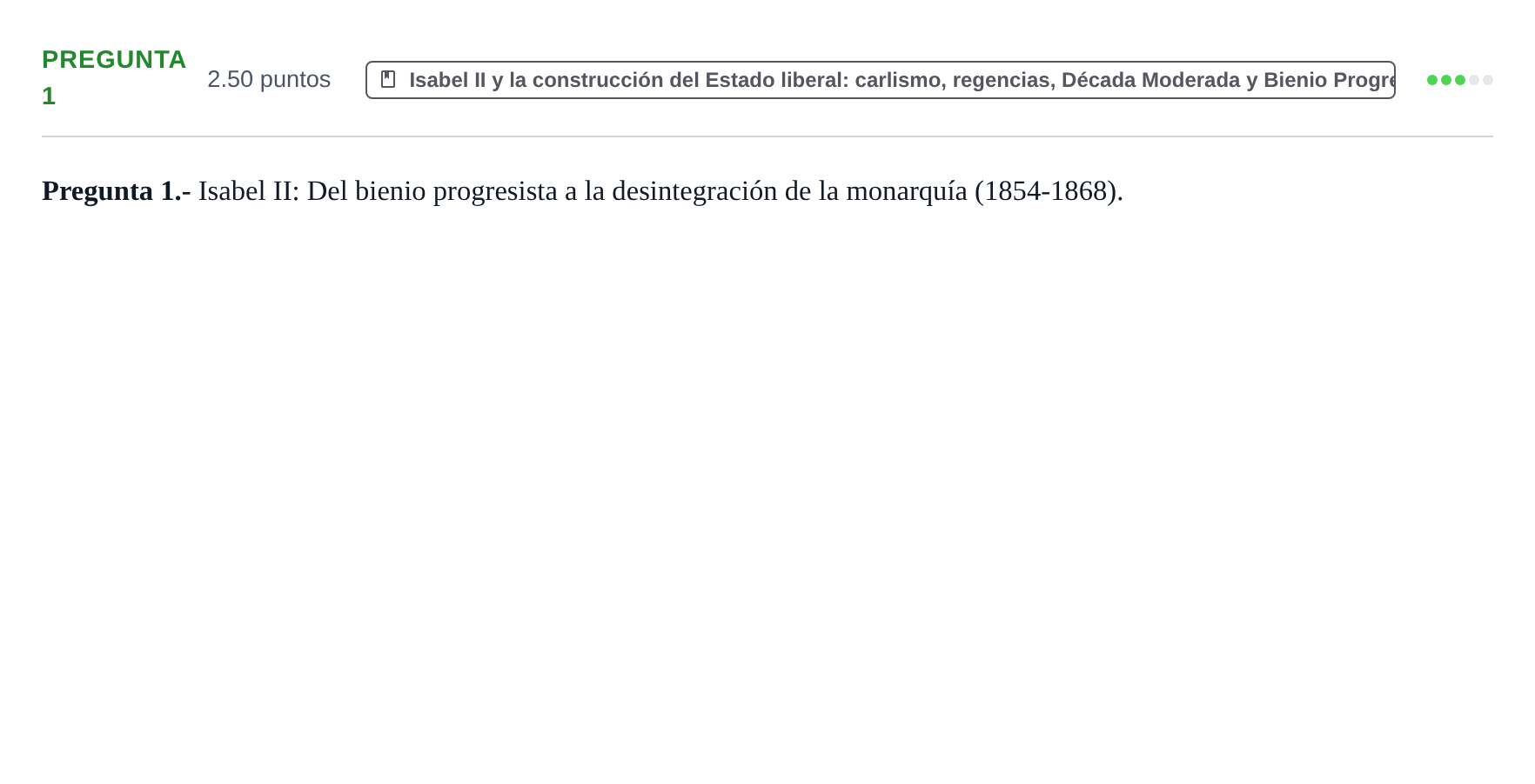 Enunciado: Pregunta 1 · Historia de España PAU La Rioja Ordinaria 2025