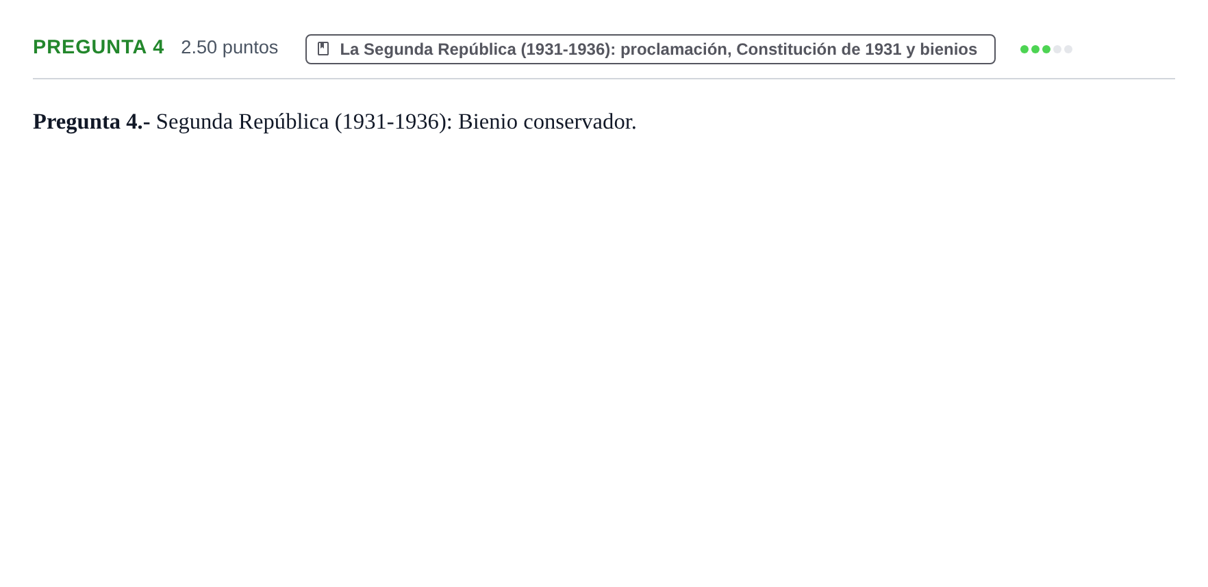 Enunciado: Pregunta 4 · Historia de España PAU La Rioja Ordinaria 2025