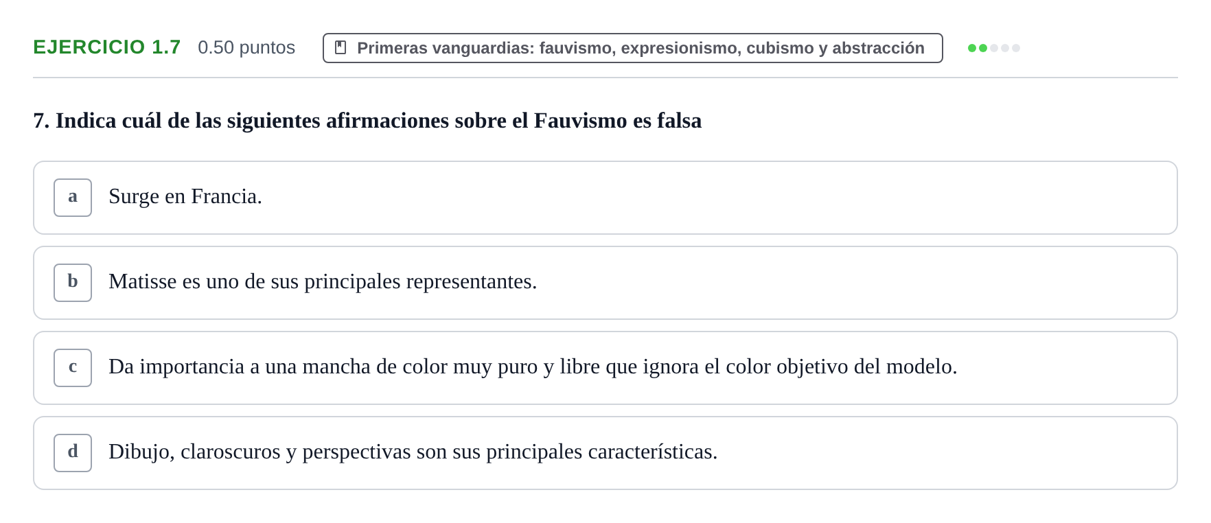 Enunciado: Ejercicio 1.7 · Fundamentos Artísticos PAU La Rioja Extraordinaria 2025
