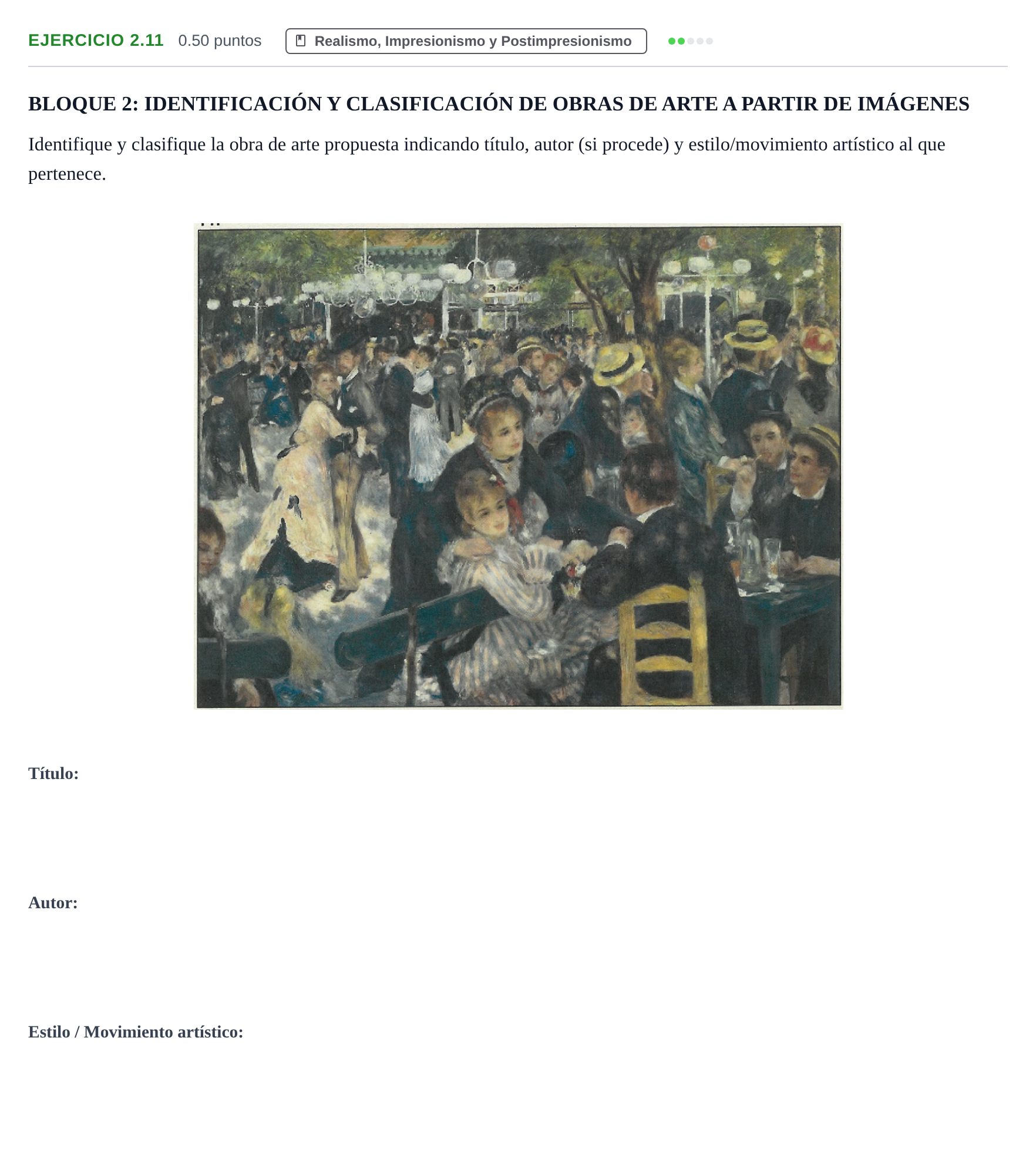 Enunciado: Ejercicio 2.11 · Fundamentos Artísticos PAU La Rioja Extraordinaria 2025
