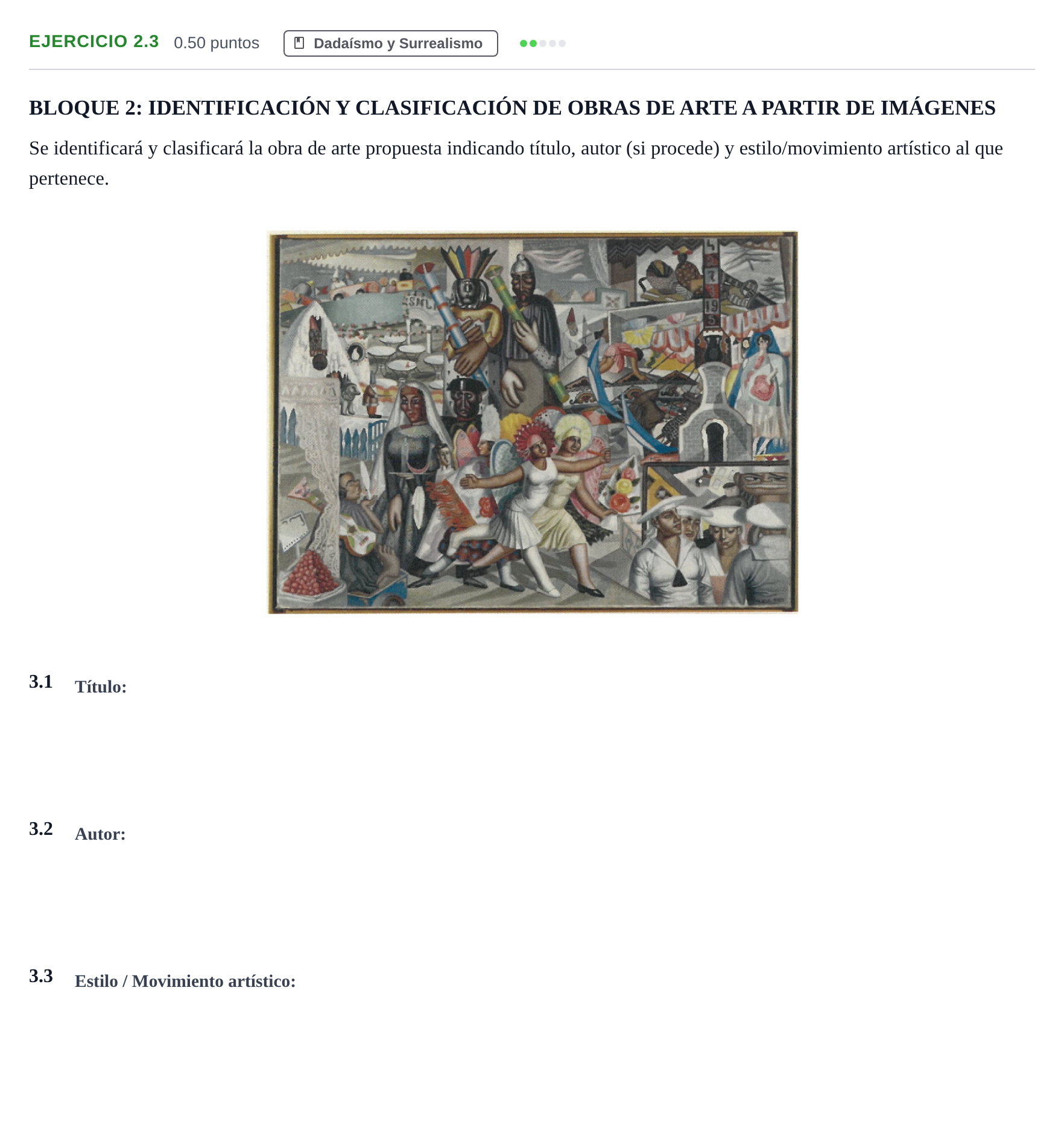 Enunciado: Ejercicio 2.3 · Fundamentos Artísticos PAU La Rioja Extraordinaria 2025