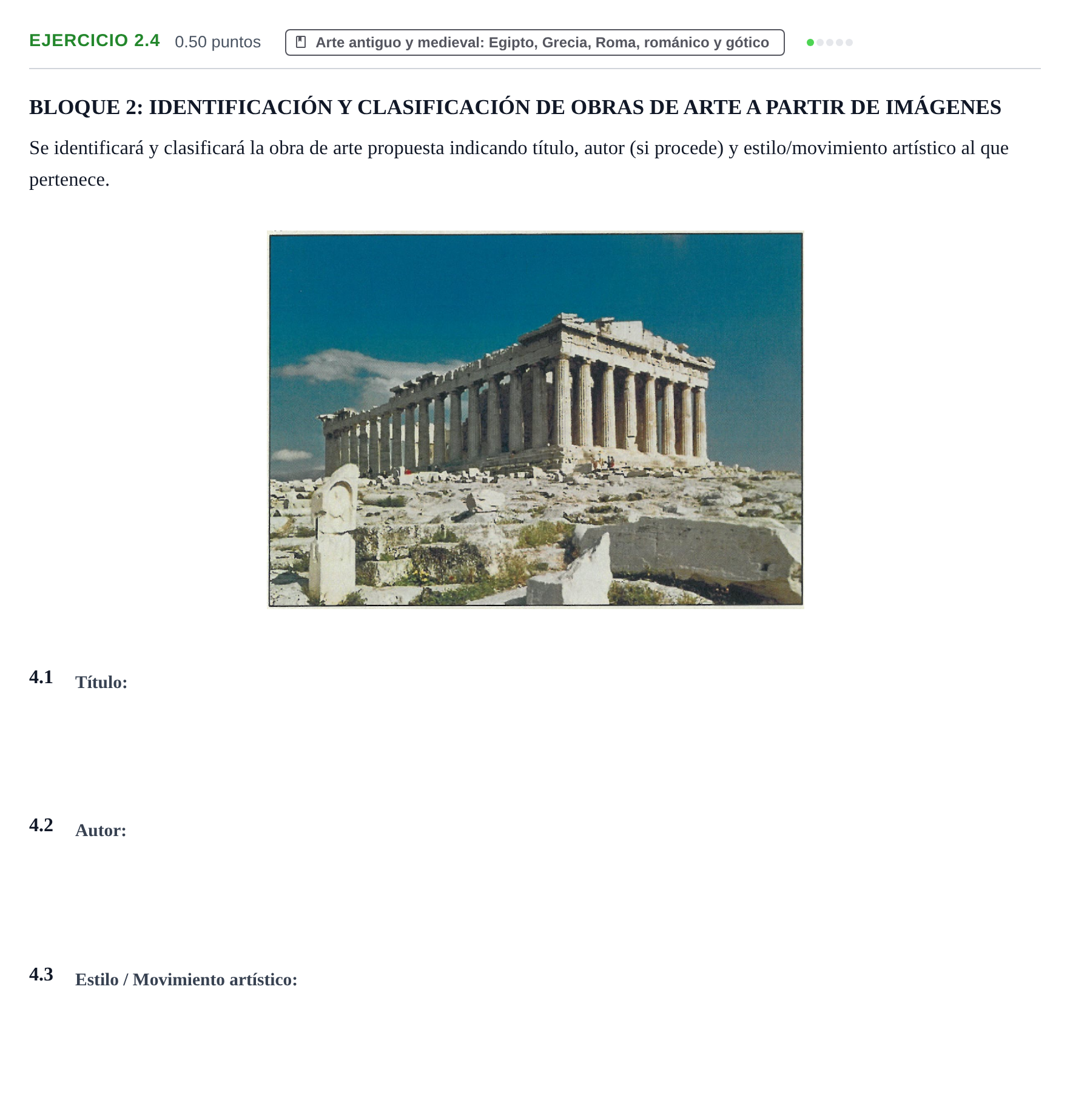 Enunciado: Ejercicio 2.4 · Fundamentos Artísticos PAU La Rioja Extraordinaria 2025