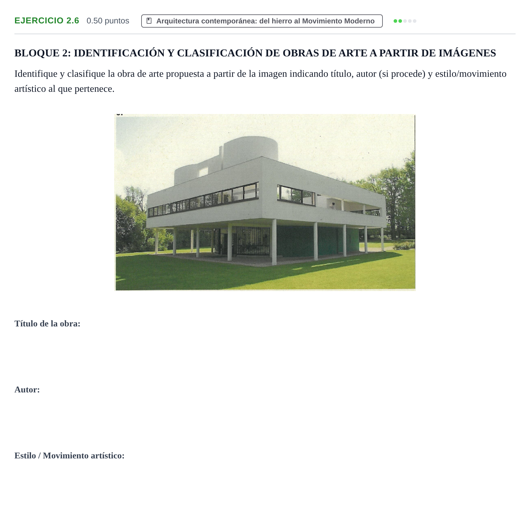 Enunciado: Ejercicio 2.6 · Fundamentos Artísticos PAU La Rioja Extraordinaria 2025