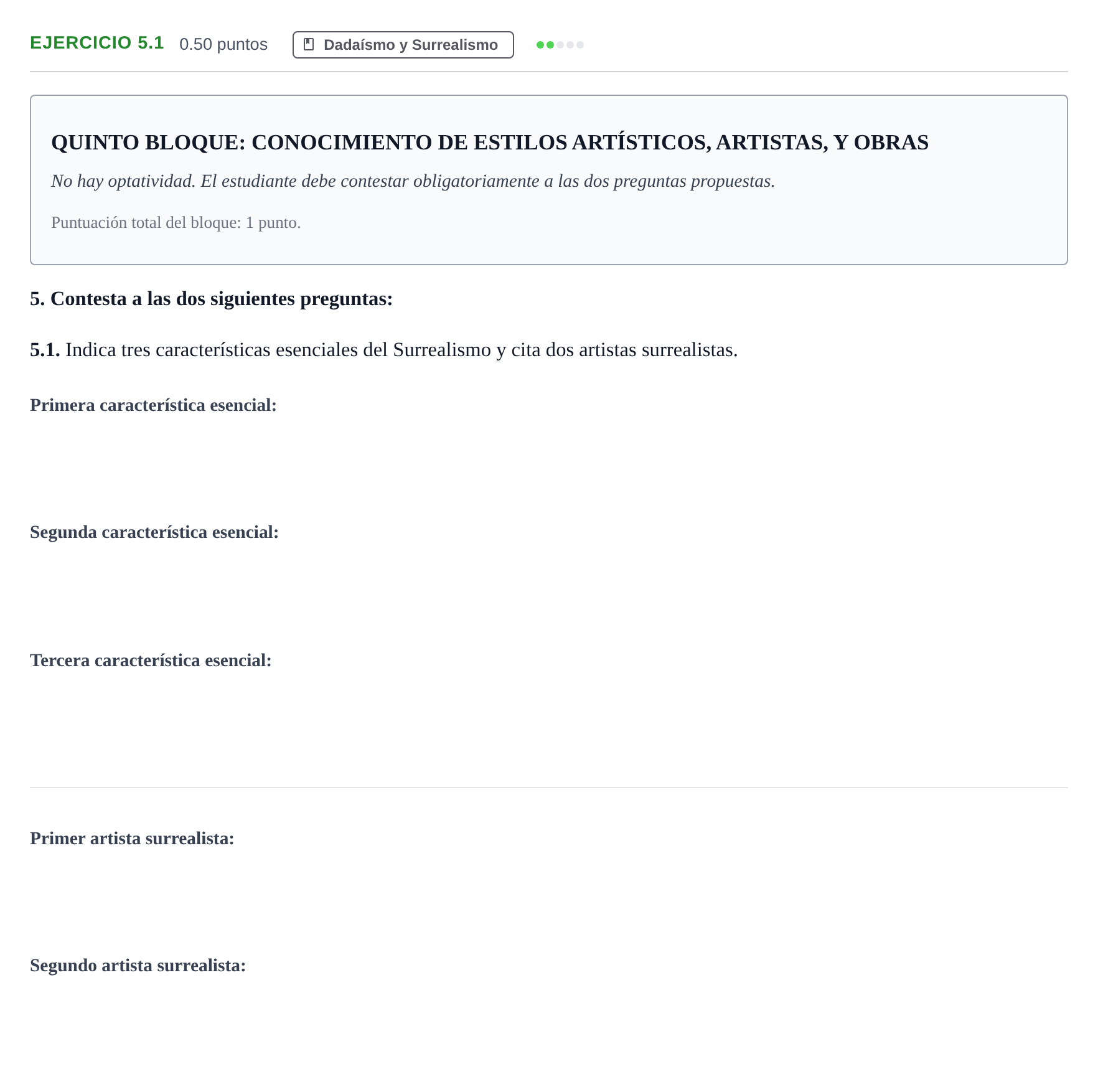 Enunciado: Ejercicio 5.1 · Fundamentos Artísticos PAU La Rioja Extraordinaria 2025