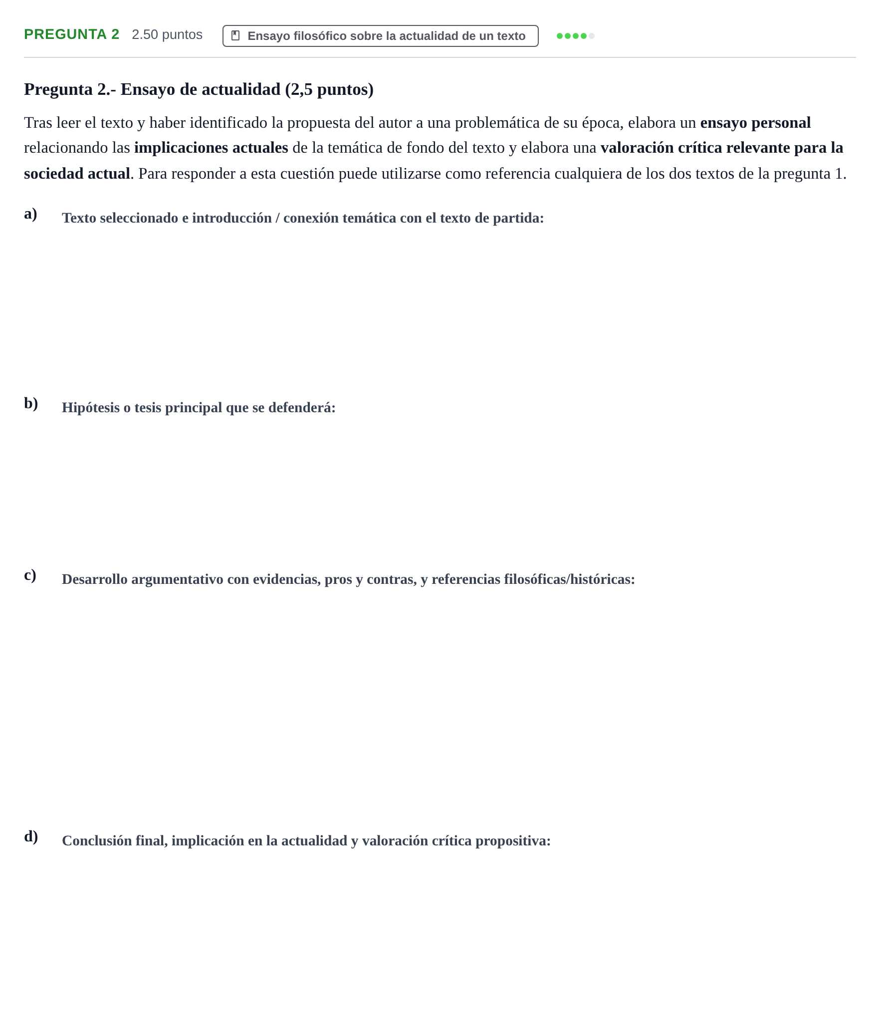 Enunciado: Pregunta 2 · Historia de la Filosofía PAU La Rioja Ordinaria 2025