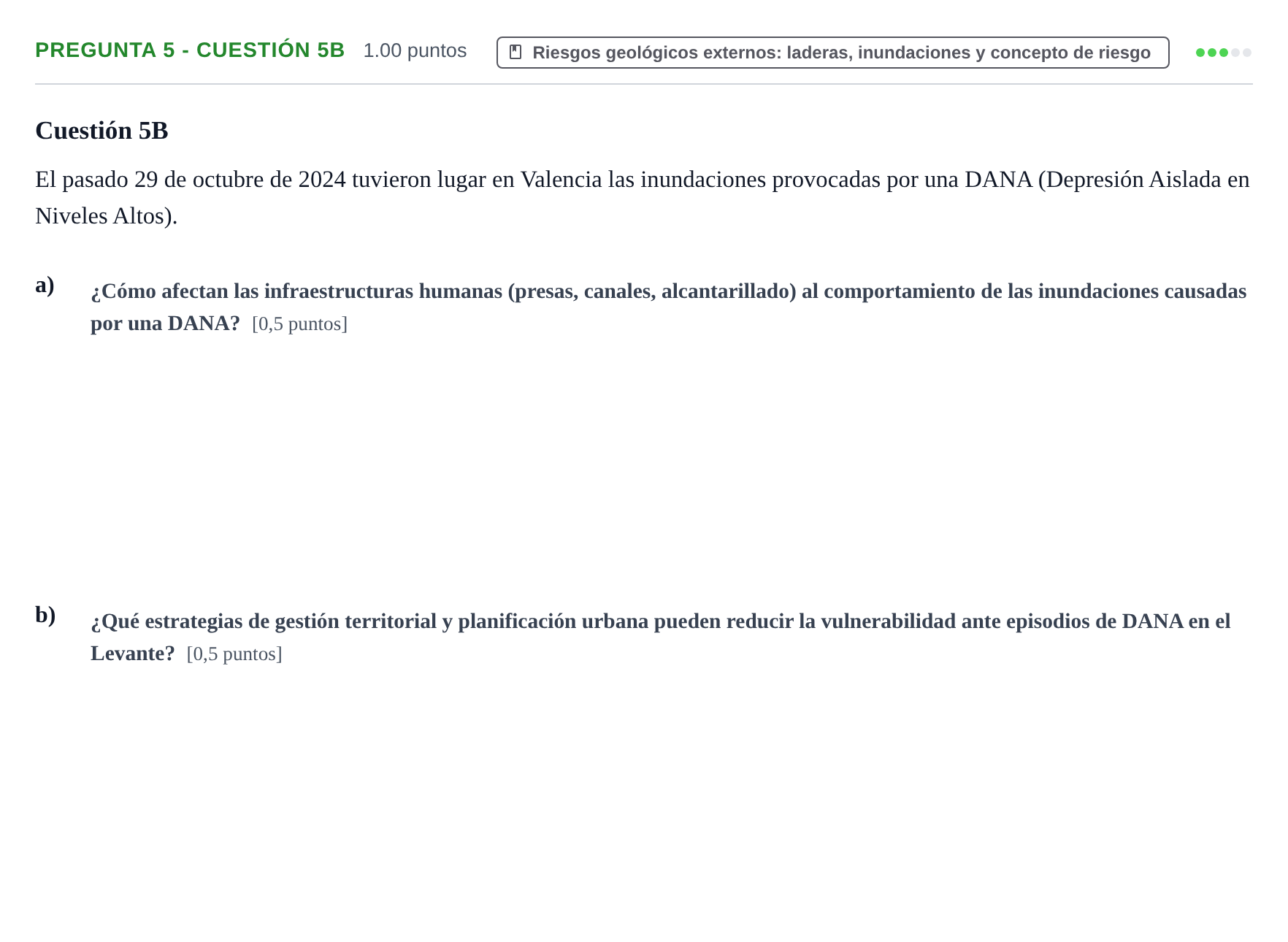 Enunciado: Pregunta 5 - Cuestión 5B · Geología y Ciencias Ambientales PAU La Rioja Ordinaria 2025