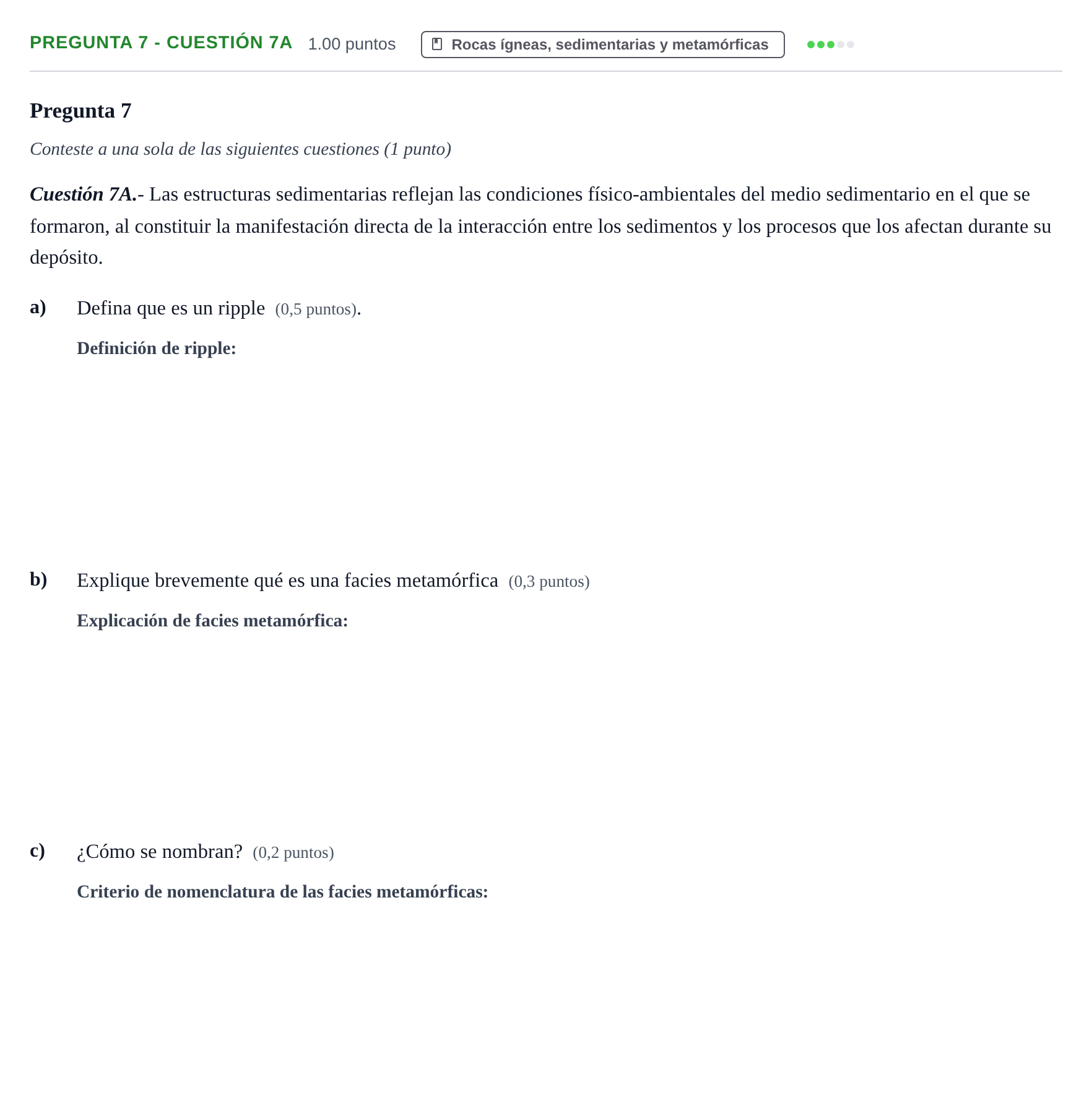 Enunciado: Pregunta 7 - Cuestión 7A · Geología y Ciencias Ambientales PAU La Rioja Ordinaria 2025