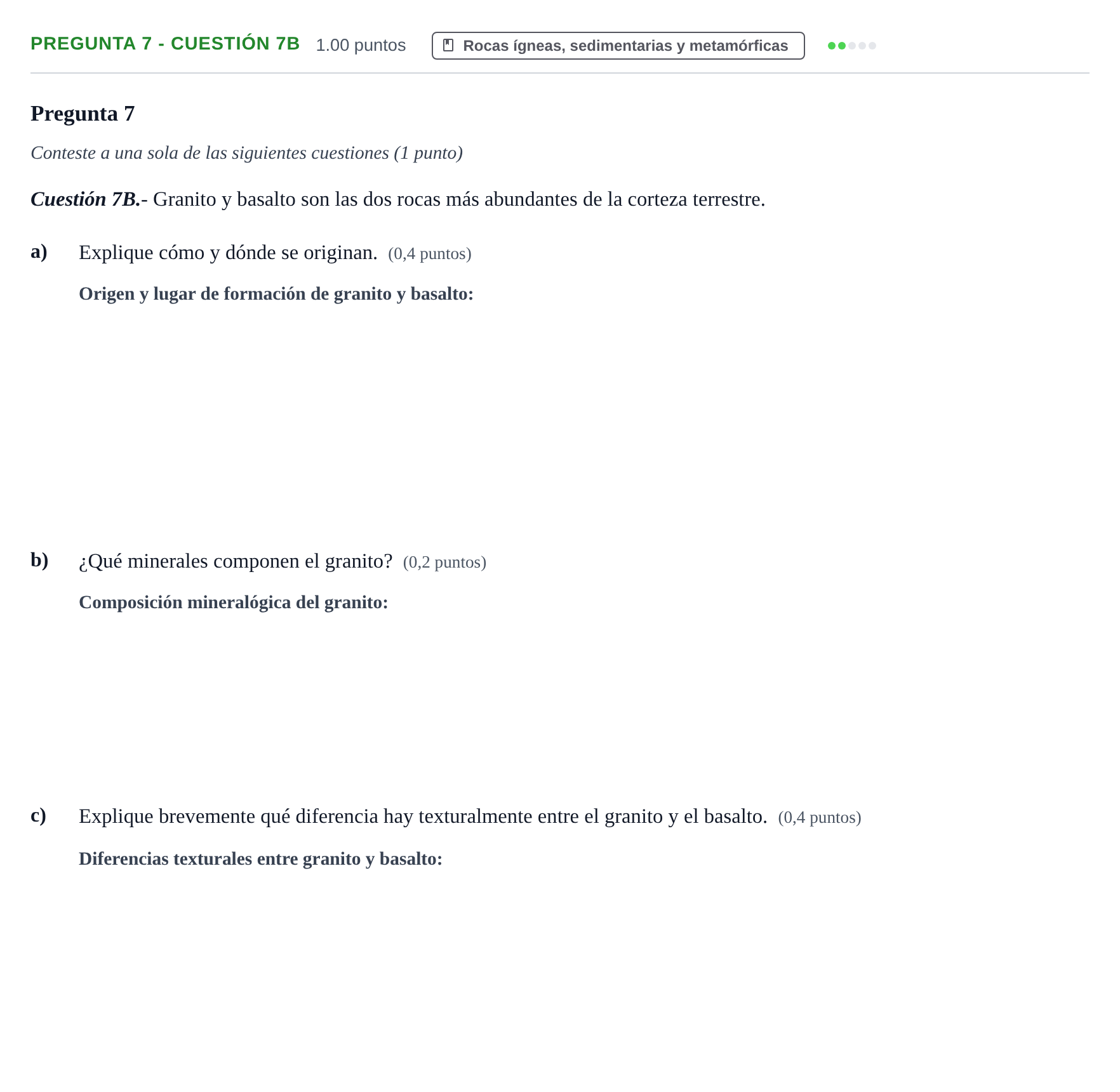Enunciado: Pregunta 7 - Cuestión 7B · Geología y Ciencias Ambientales PAU La Rioja Ordinaria 2025