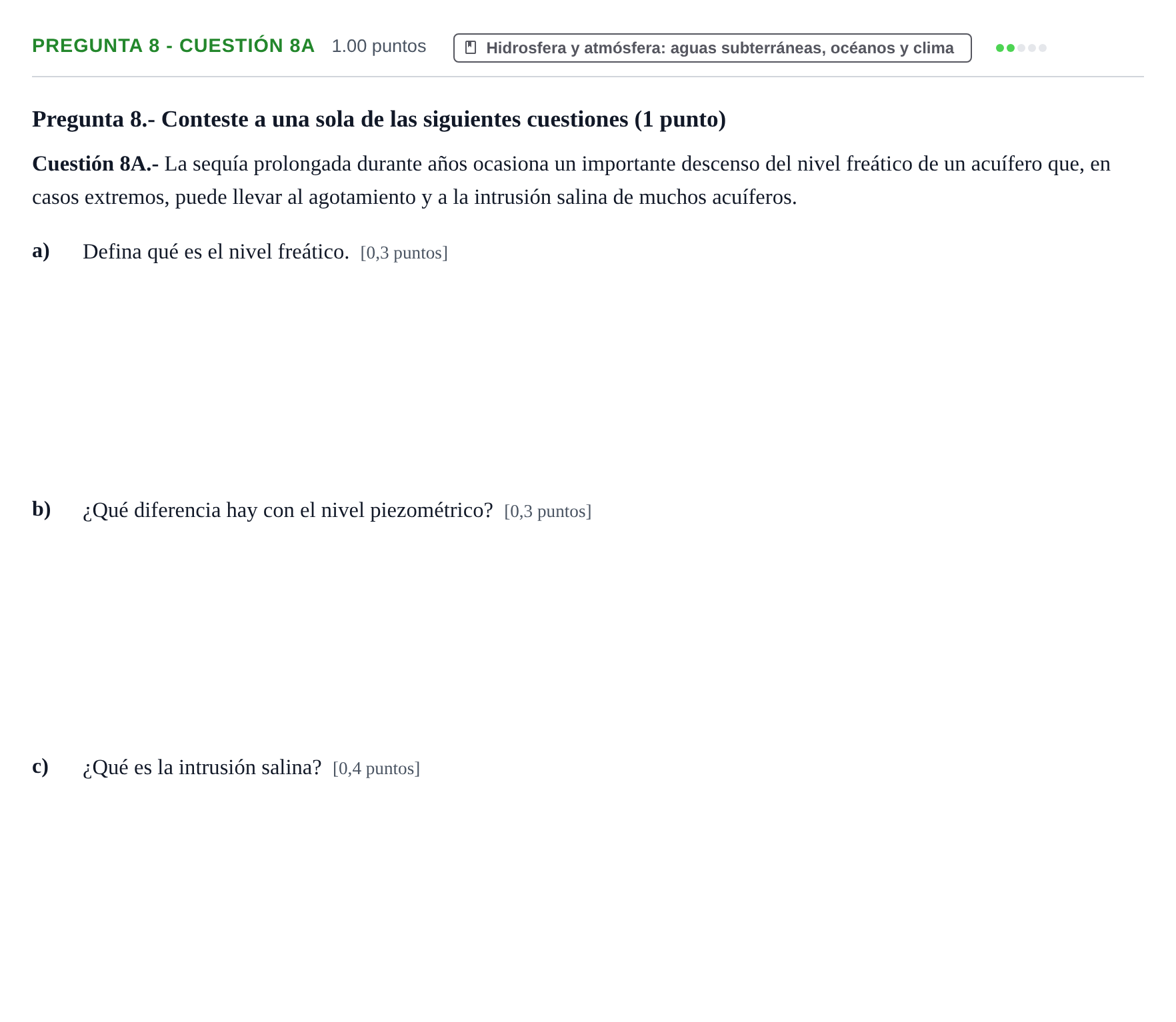 Enunciado: Pregunta 8 - Cuestión 8A · Geología y Ciencias Ambientales PAU La Rioja Ordinaria 2025