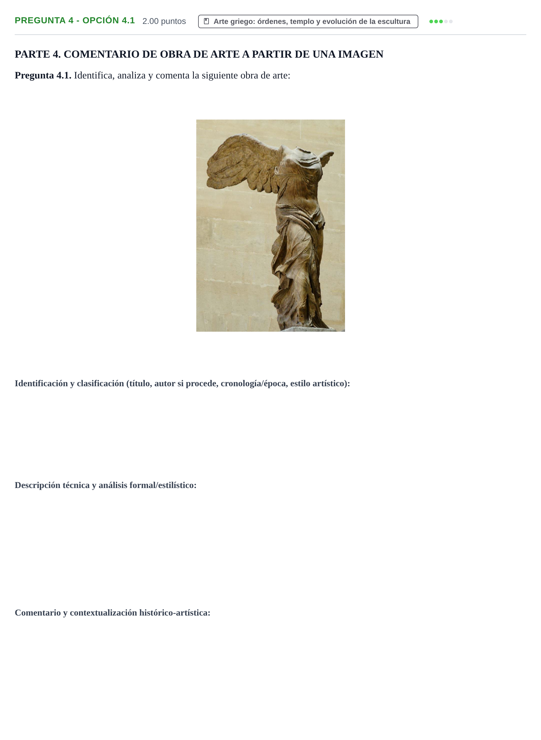 Enunciado: Pregunta 4 - Opción 4.1 · Historia del Arte PAU La Rioja Ordinaria 2025