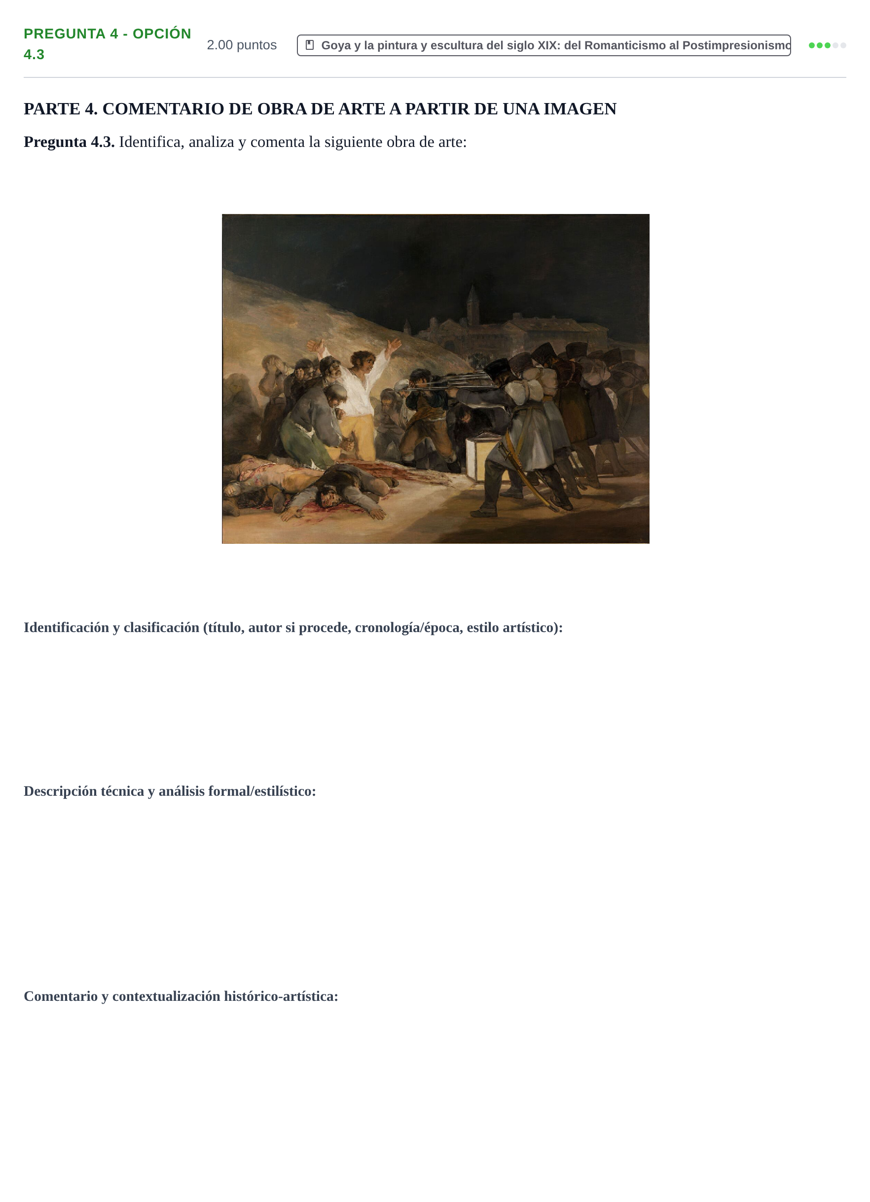 Enunciado: Pregunta 4 - Opción 4.3 · Historia del Arte PAU La Rioja Ordinaria 2025