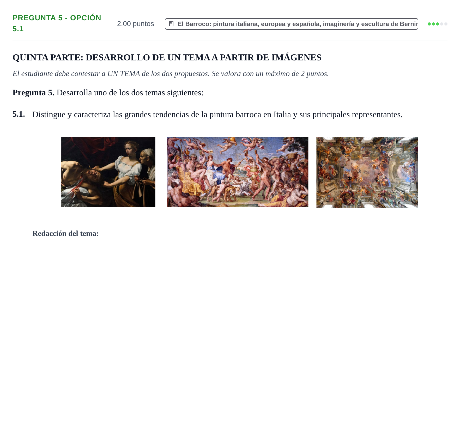 Enunciado: Pregunta 5 - Opción 5.1 · Historia del Arte PAU La Rioja Ordinaria 2025