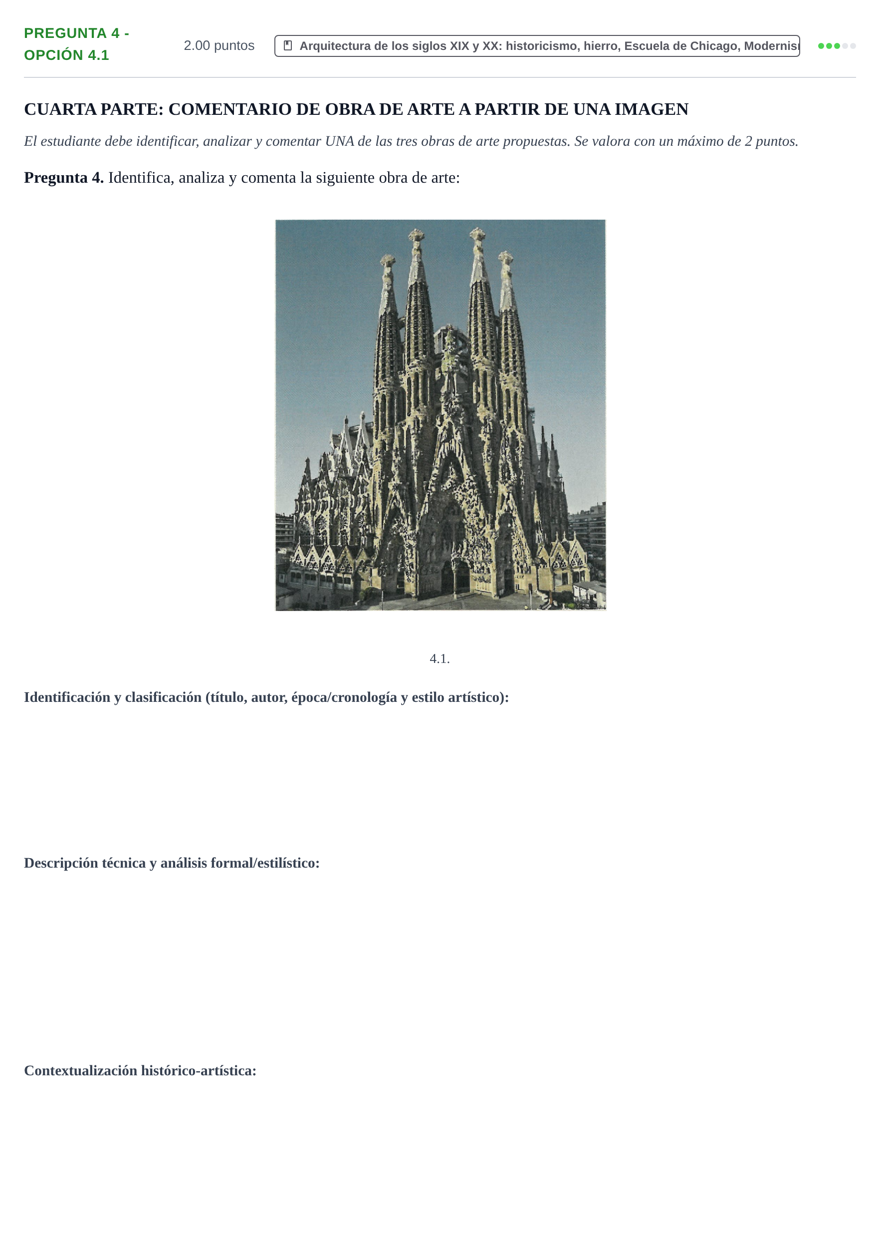Enunciado: Pregunta 4 - Opción 4.1 · Historia del Arte PAU La Rioja Extraordinaria 2025