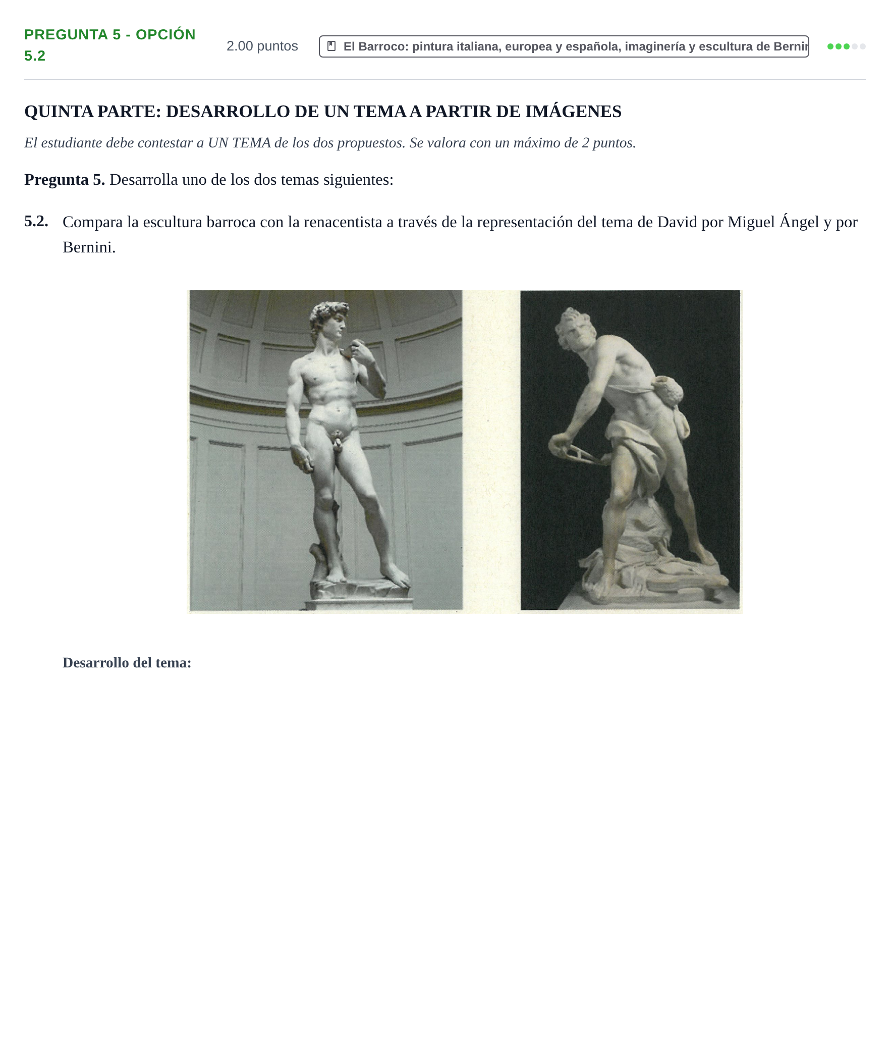 Enunciado: Pregunta 5 - Opción 5.2 · Historia del Arte PAU La Rioja Extraordinaria 2025