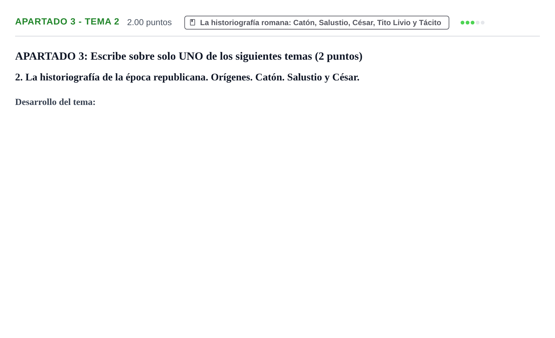 Enunciado: Apartado 3 - Tema 2 · Latín II PAU La Rioja Extraordinaria 2025