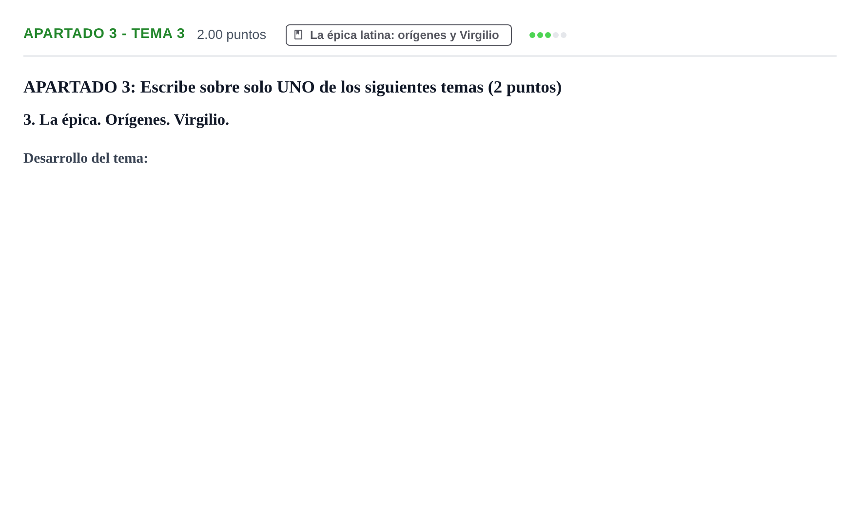 Enunciado: Apartado 3 - Tema 3 · Latín II PAU La Rioja Extraordinaria 2025