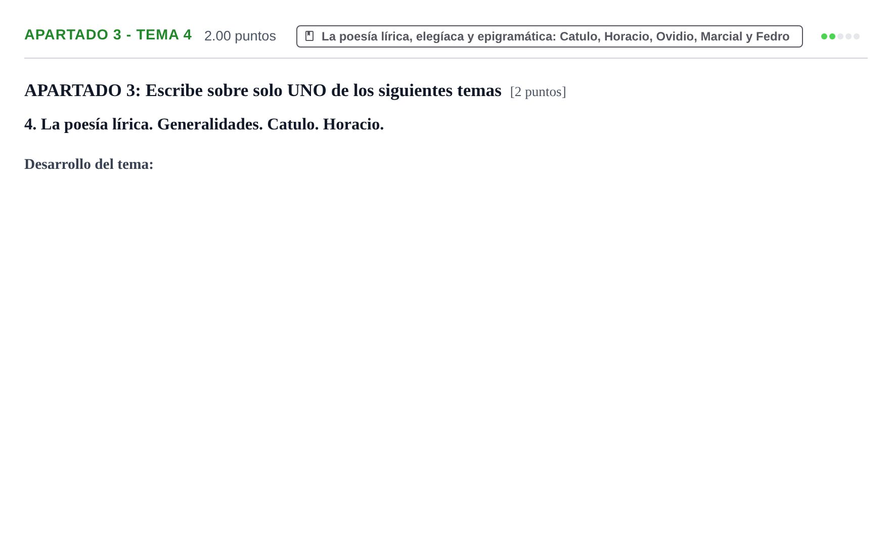Enunciado: Apartado 3 - Tema 4 · Latín II PAU La Rioja Extraordinaria 2025