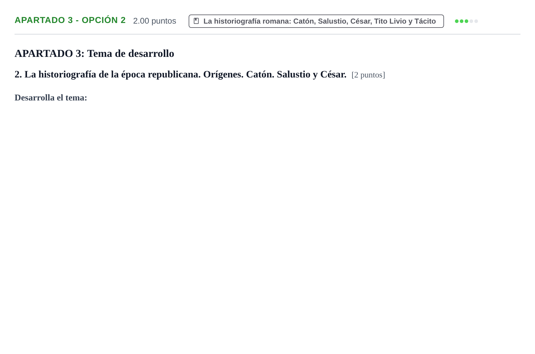 Enunciado: Apartado 3 - Opción 2 · Latín II PAU La Rioja Ordinaria 2025