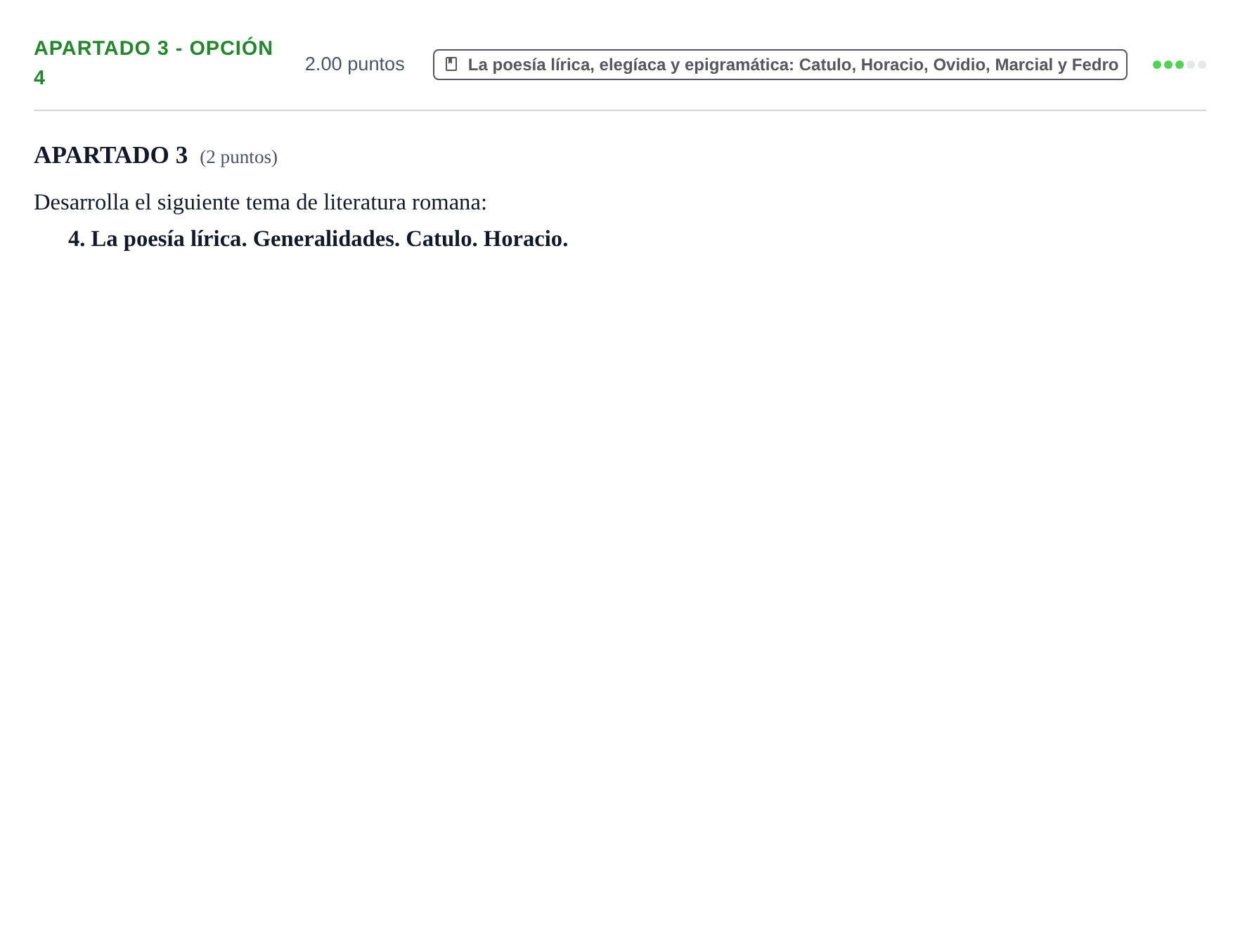Enunciado: Apartado 3 - Opción 4 · Latín II PAU La Rioja Ordinaria 2025