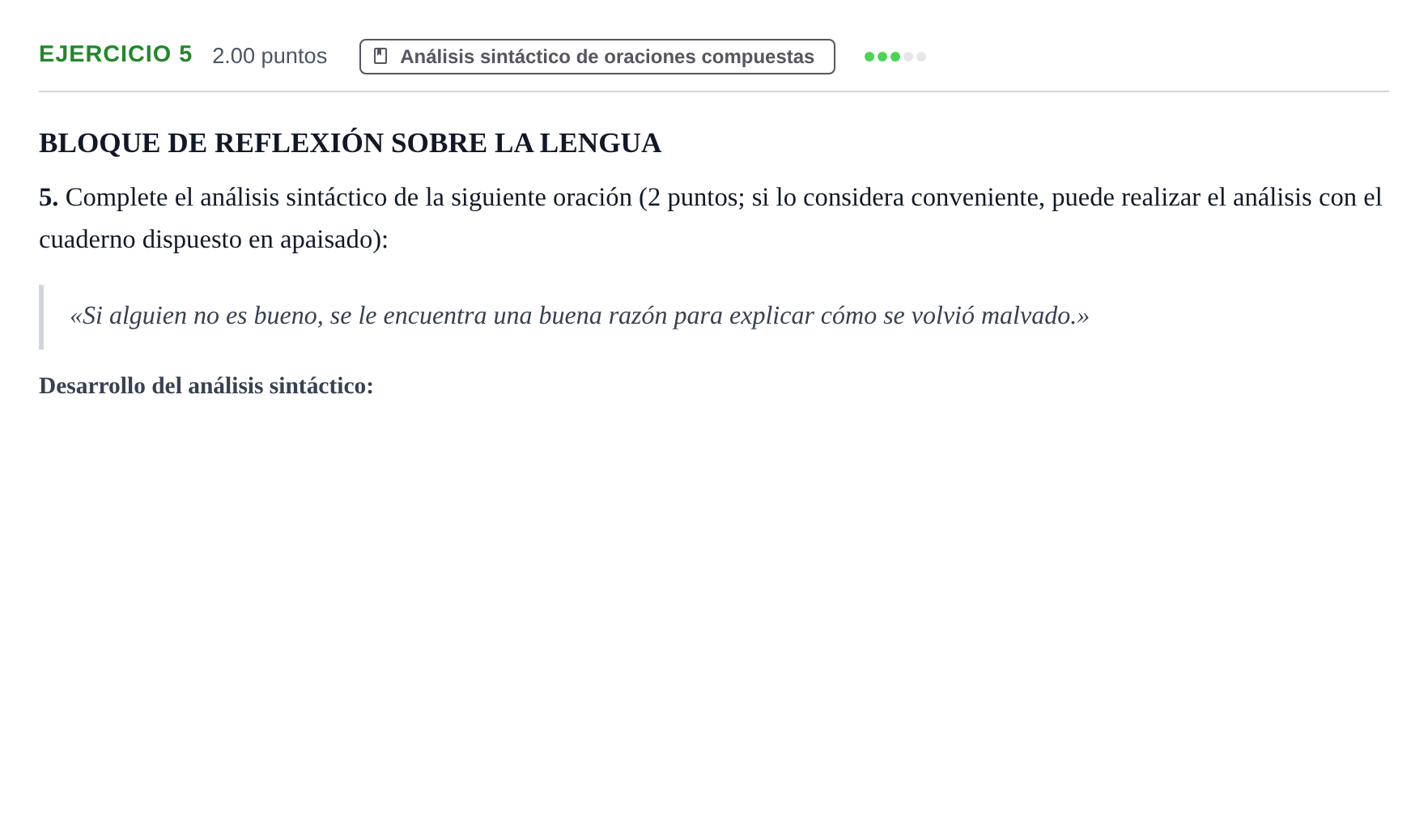 Enunciado: Problema 5 · Lengua Castellana y Literatura II PAU La Rioja Extraordinaria 2025
