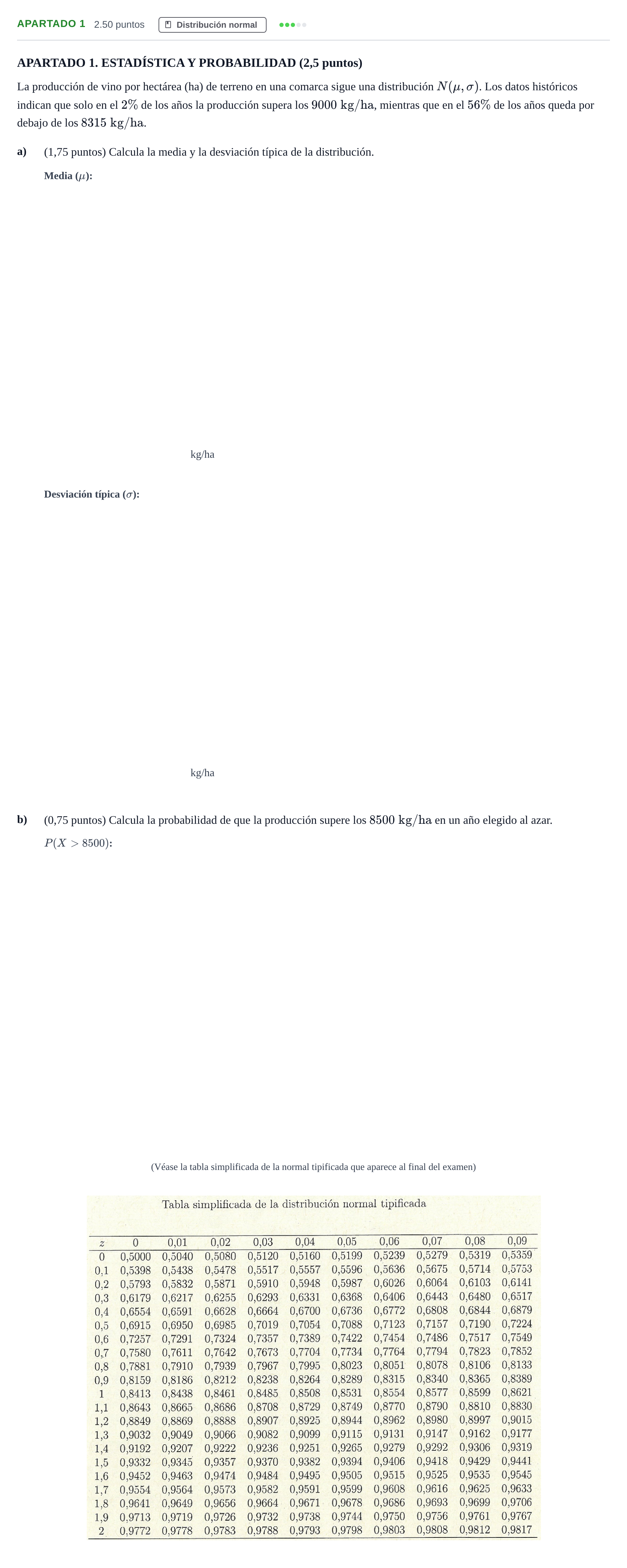 Enunciado: Apartado 1 · Matemáticas II PAU La Rioja Ordinaria 2025