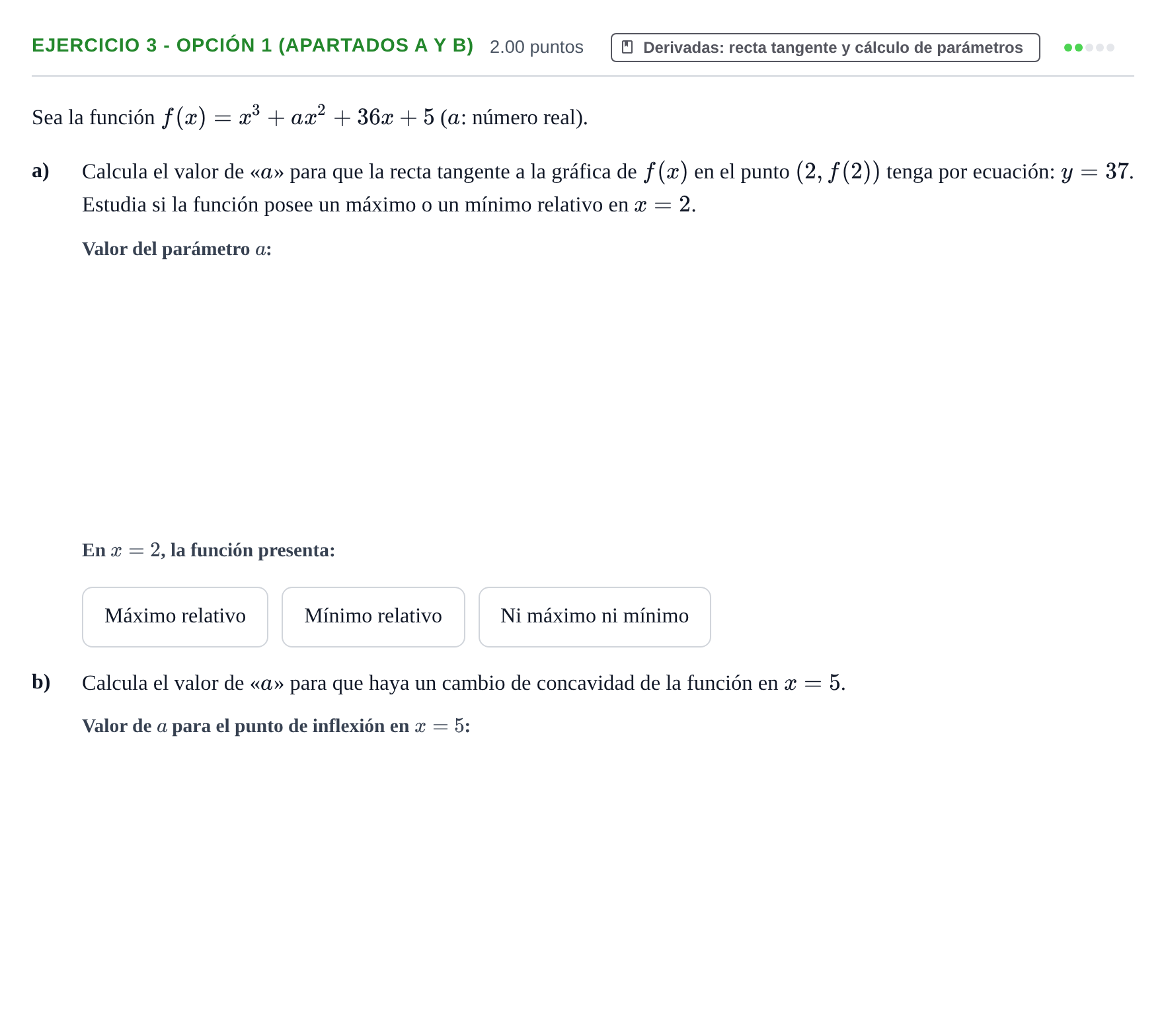 Enunciado: Ejercicio 3 - Opción 1 (apartados a y b) · Matemáticas aplicadas a las Ciencias Sociales II PAU La Rioja Extraordinaria 2025