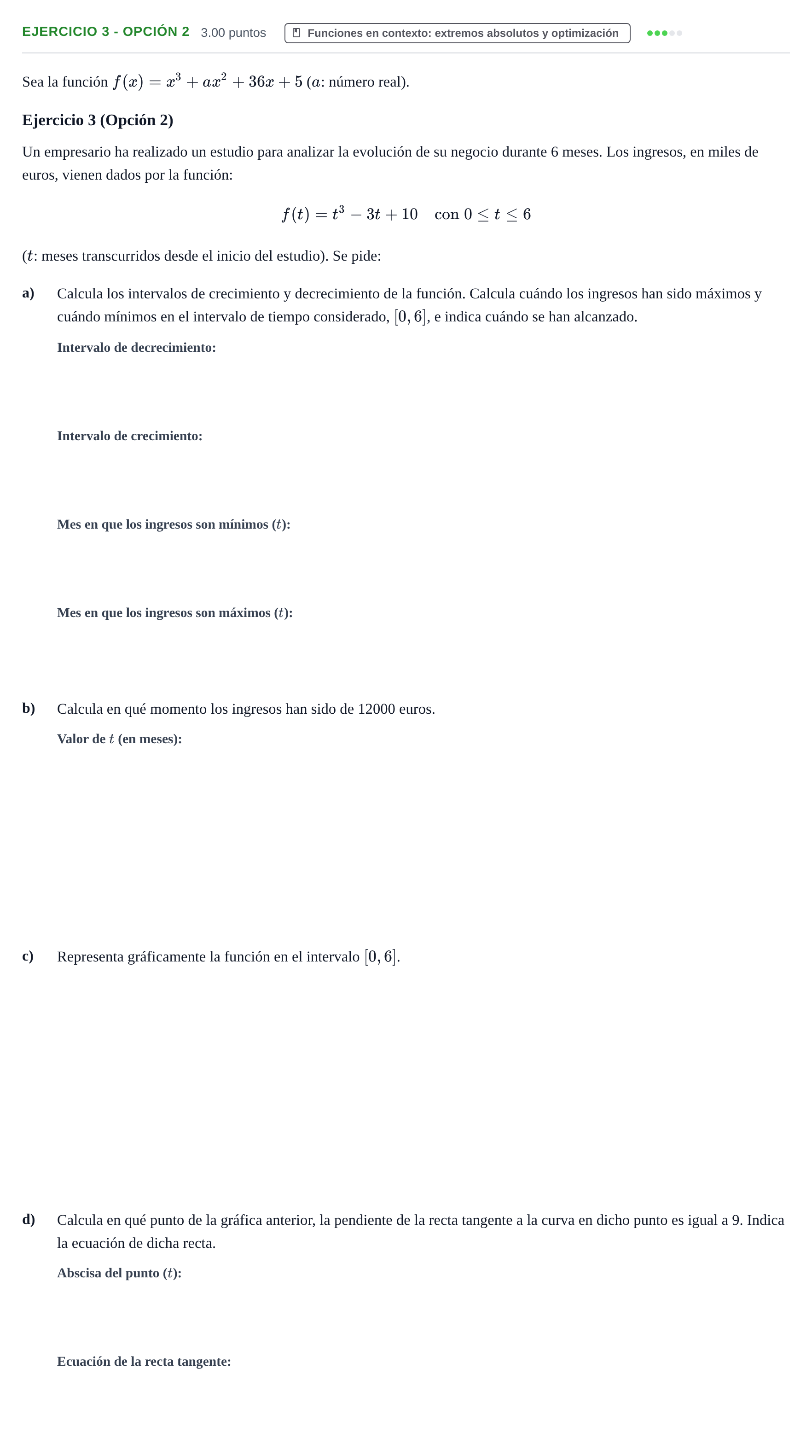 Enunciado: Ejercicio 3 - Opción 2 · Matemáticas aplicadas a las Ciencias Sociales II PAU La Rioja Extraordinaria 2025