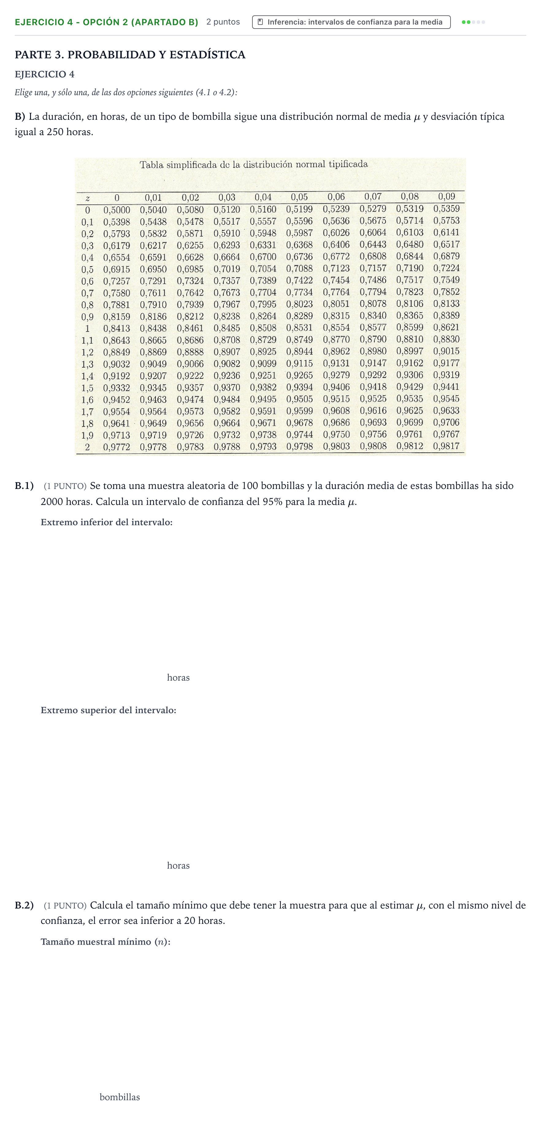 Enunciado: Ejercicio 4 - Opción 2 (apartado B) · Matemáticas aplicadas a las Ciencias Sociales II PAU La Rioja Extraordinaria 2025
