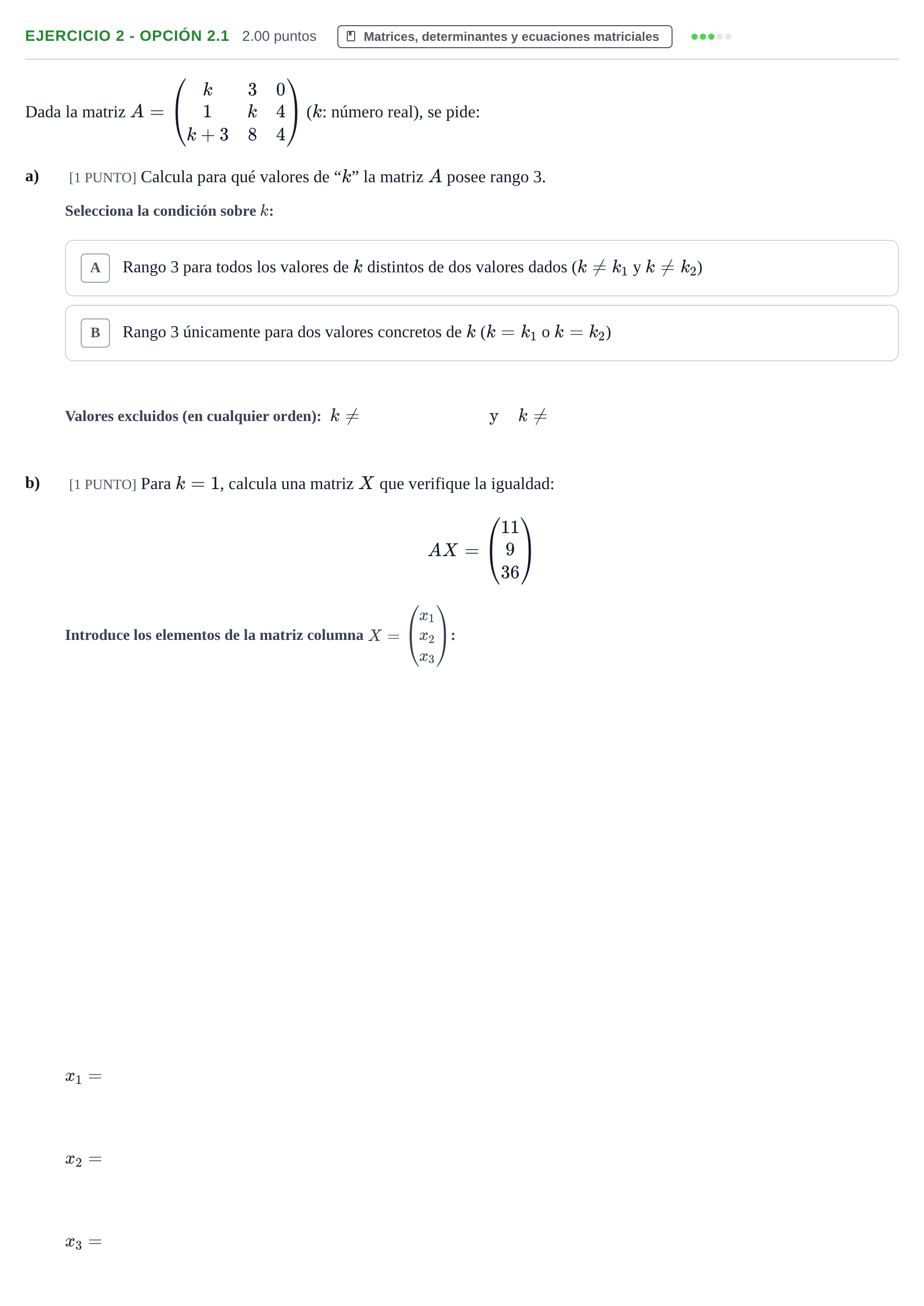 Enunciado: Ejercicio 2 - Opción 2.1 · Matemáticas aplicadas a las Ciencias Sociales II PAU La Rioja Ordinaria 2025