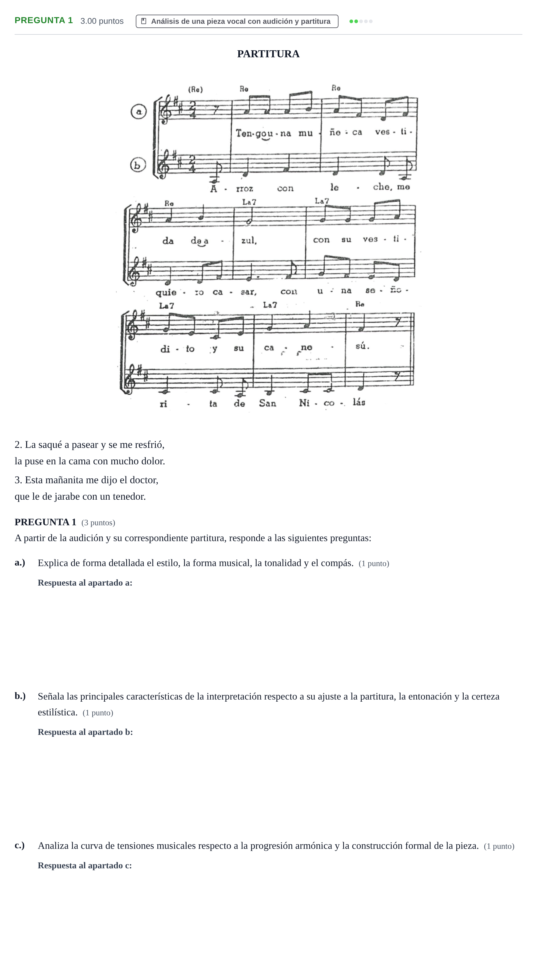 Enunciado: Pregunta 1 · Coro y Técnica Vocal PAU La Rioja Extraordinaria 2025