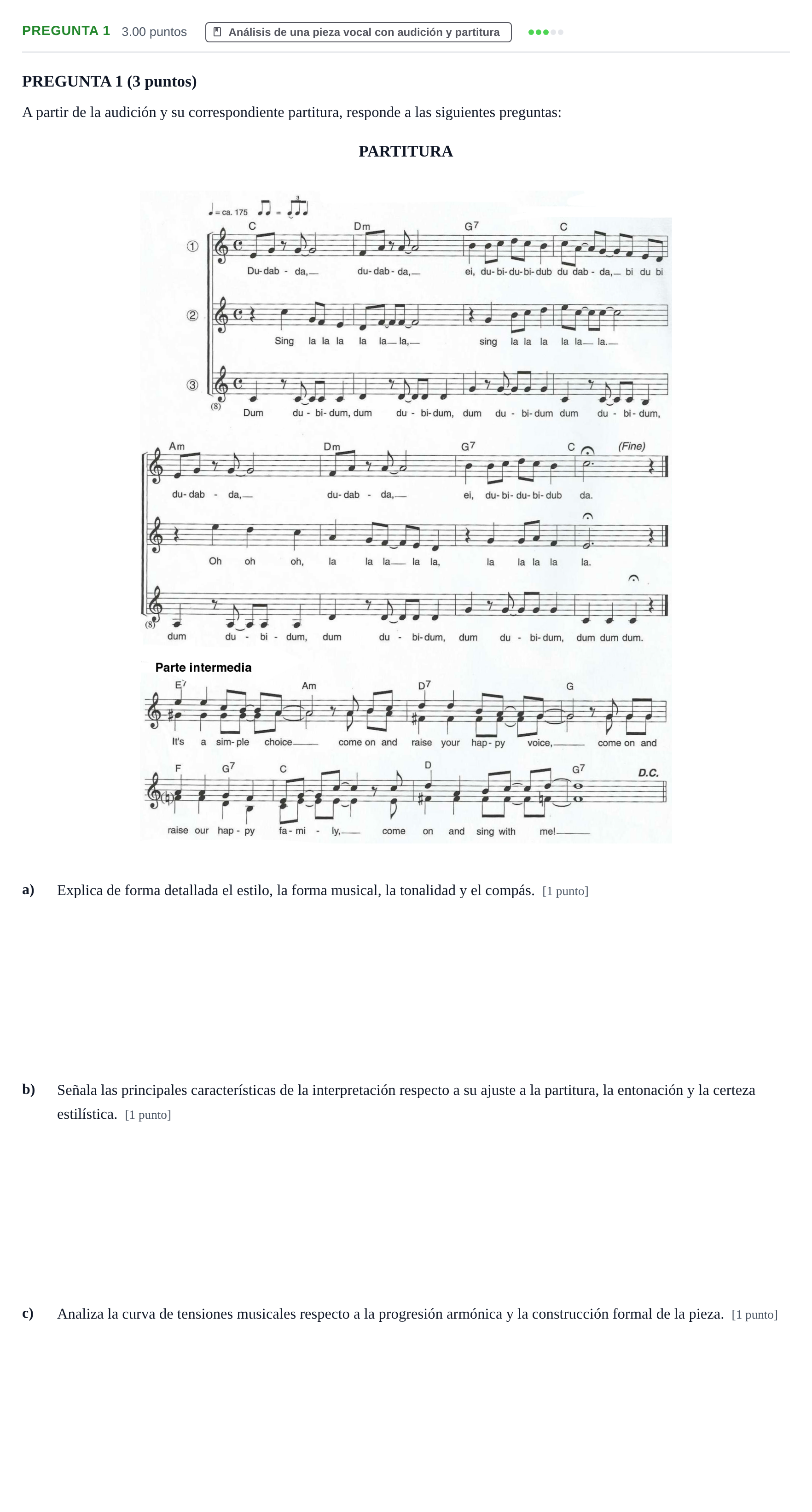 Enunciado: Pregunta 1 · Coro y Técnica Vocal PAU La Rioja Ordinaria 2025